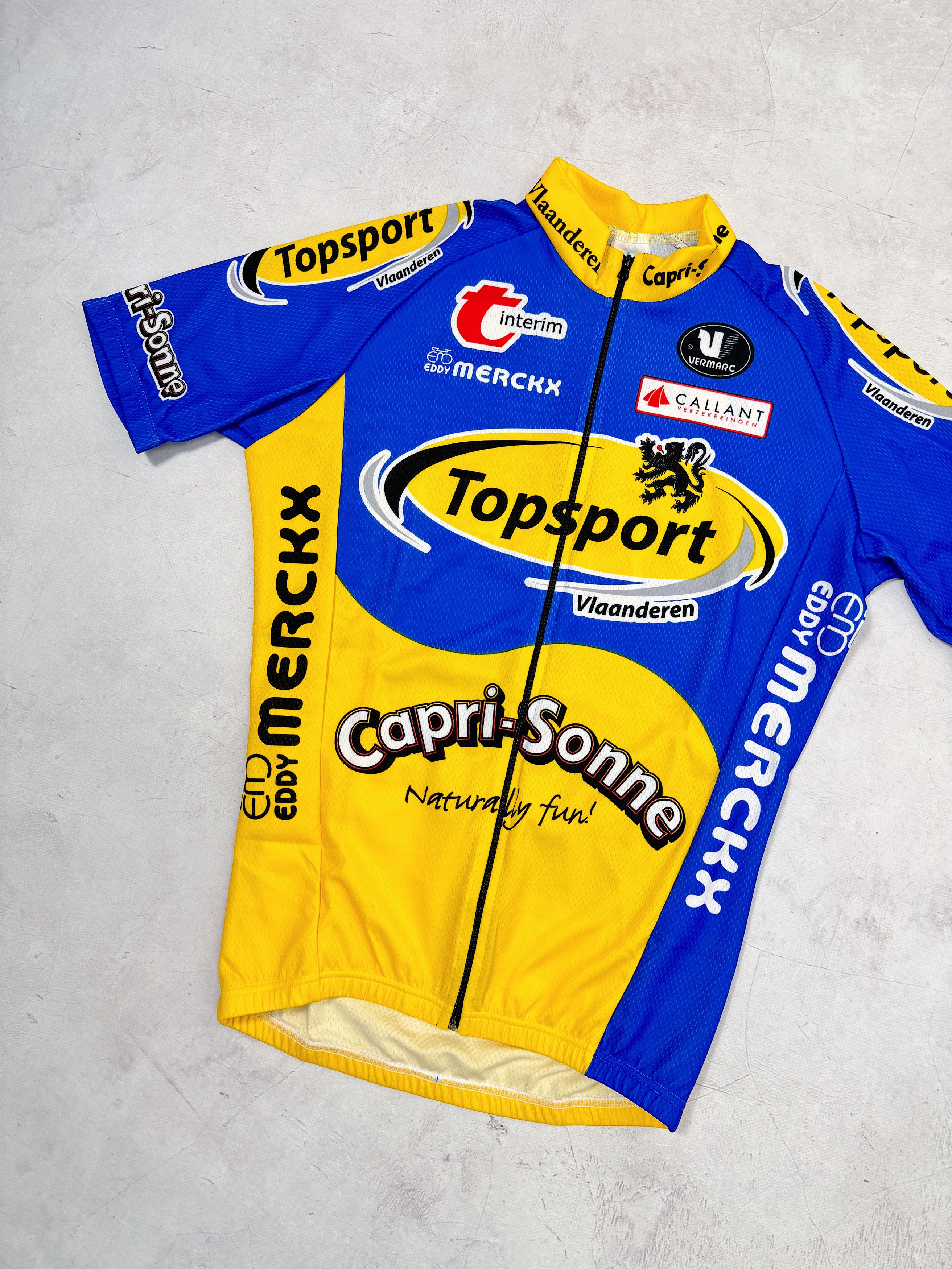 Vintage Vermarc Topsport Eddy Merckx Cycling Jersey Capri-Sonne Size US S / EU 44-46 / 1 - 2 Thumbnail
