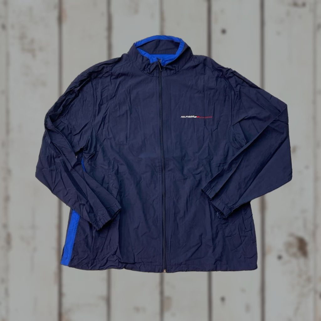 Tommy Hilfiger VINTAGE Tommy Hilfiger Athletics Windbreaker Jacket Mens XL Blue Logo Size US XL / EU 56 / 4 - 1 Thumbnail