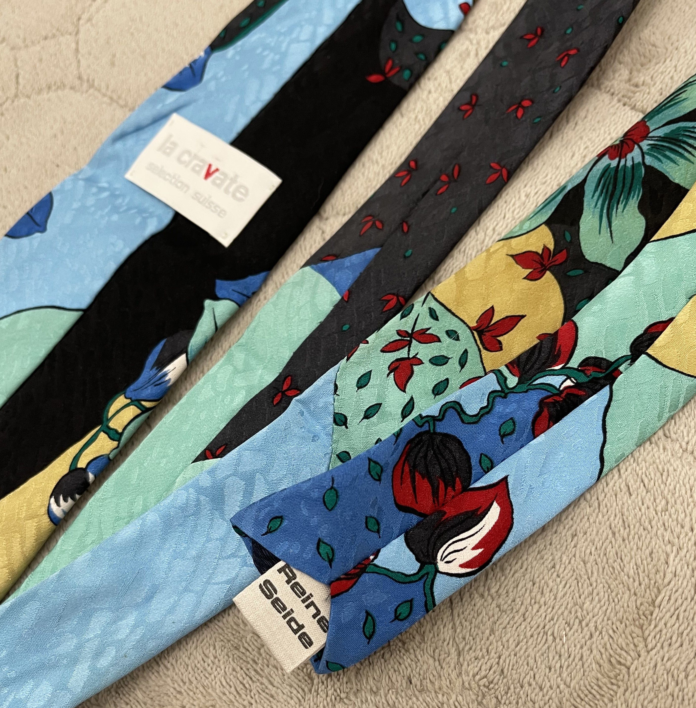 Vintage La Cravate Reine Seide Vintage Tie Size ONE SIZE - 4 Thumbnail