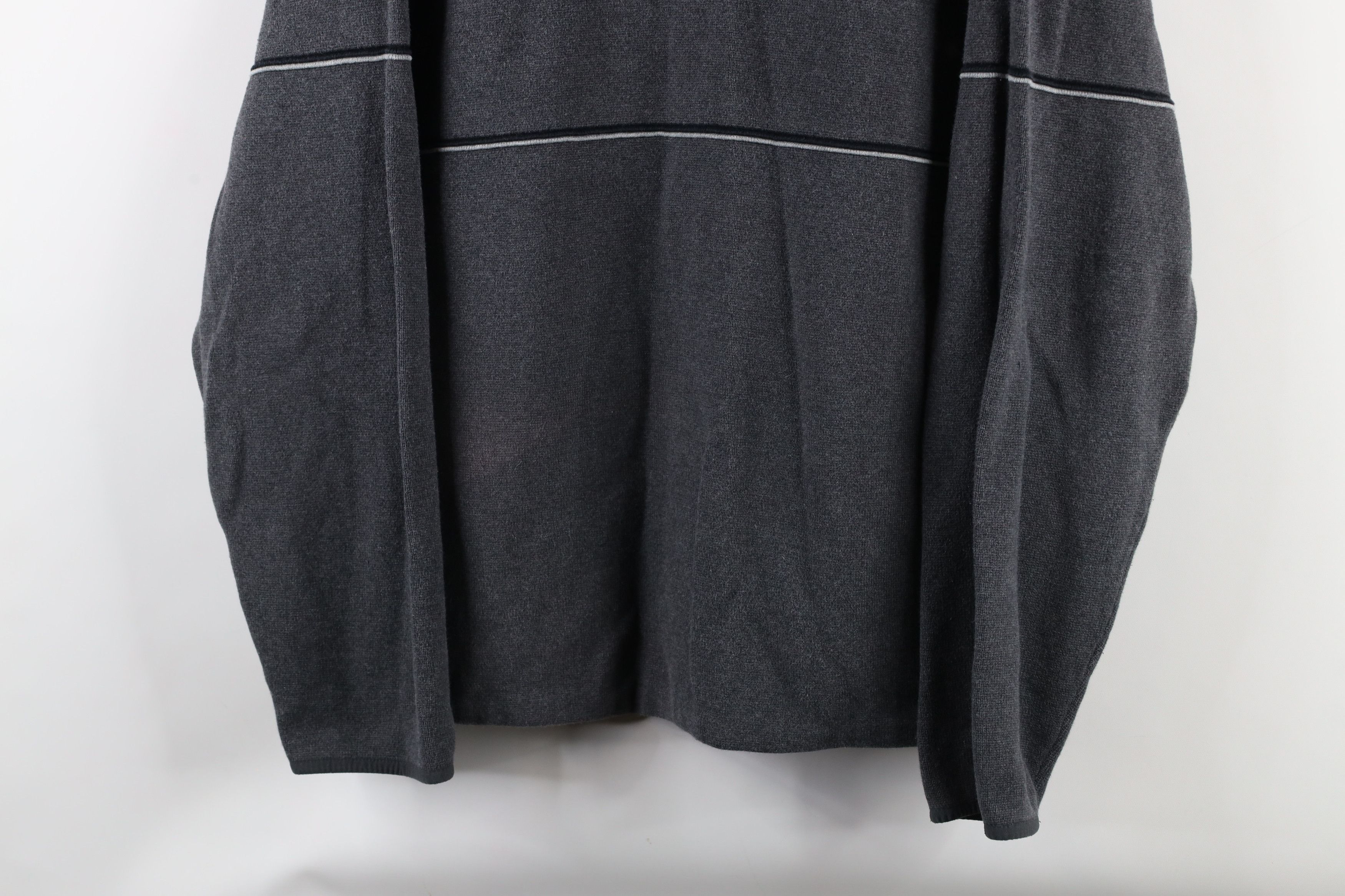 Vintage Vintage 90s Streetwear Striped Heavyweight Half Zip Sweater Size US L / EU 52-54 / 3 - 3 Thumbnail