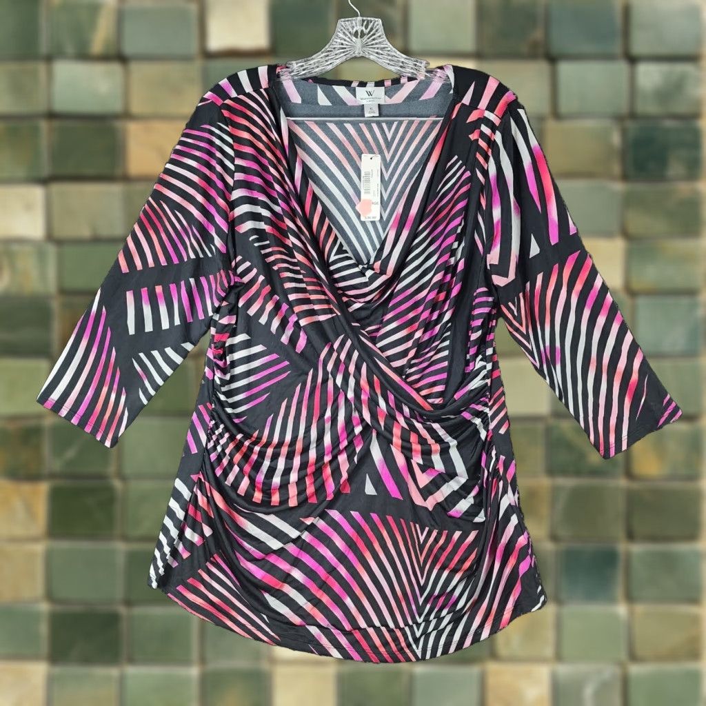 Worthington Worthington Womens Purple Blouse XL Flowy Size XL / US 12-14 / IT 48-50 - 1 Thumbnail