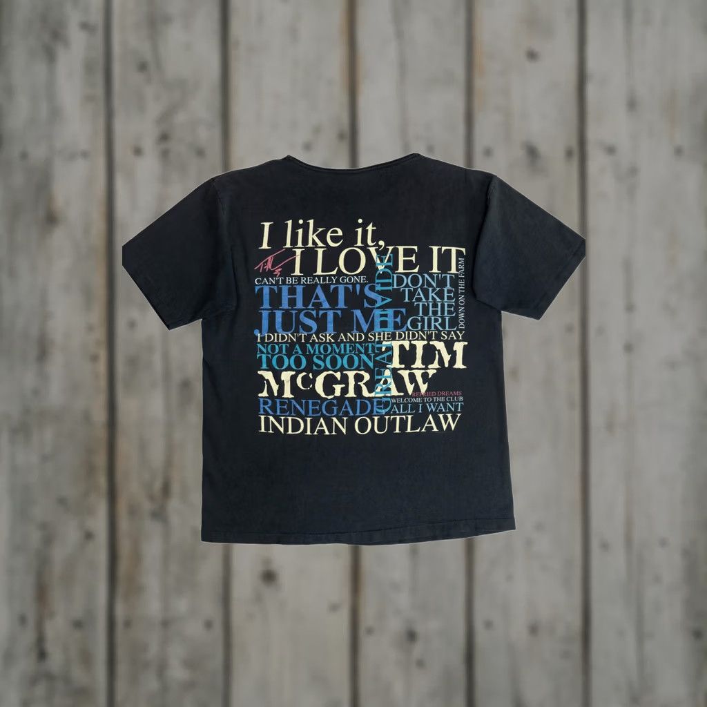 Vintage VINTAGE Tim McGraw All I Want Tour T-Shirt Distressed 1995 1990s Black Unisex Adult Large Short Sleeve shirts Size US L / EU 52-54 / 3 - 1 Thumbnail
