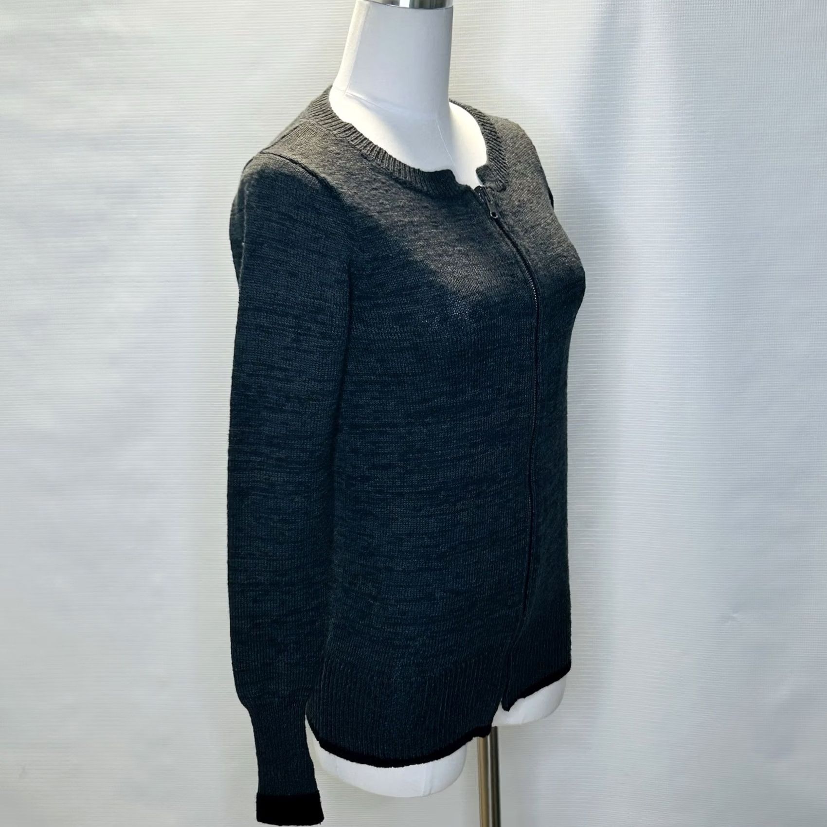 Free People Free People Full Zip Cardigan Sweater Womens XS Gray Cotton Wool Blend Size XS / US 0-2 / IT 36-38 - 2 Thumbnail