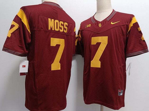 Men's USC Trojans #7 Miller Moss 2023 Red Jersey