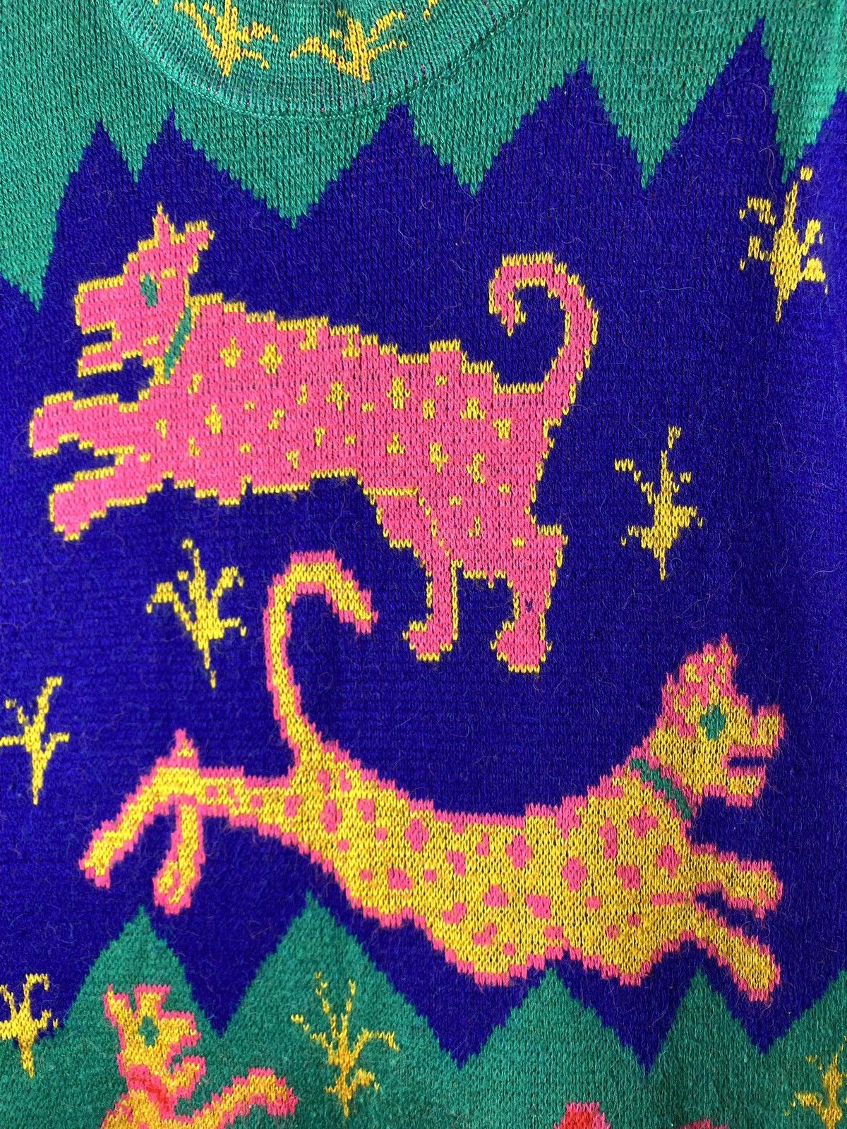 Band Tees × Japanese Brand Rare! Vintage Abstract Colourful LSD Art Knit Sweater Japan Size US L / EU 52-54 / 3 - 5 Thumbnail
