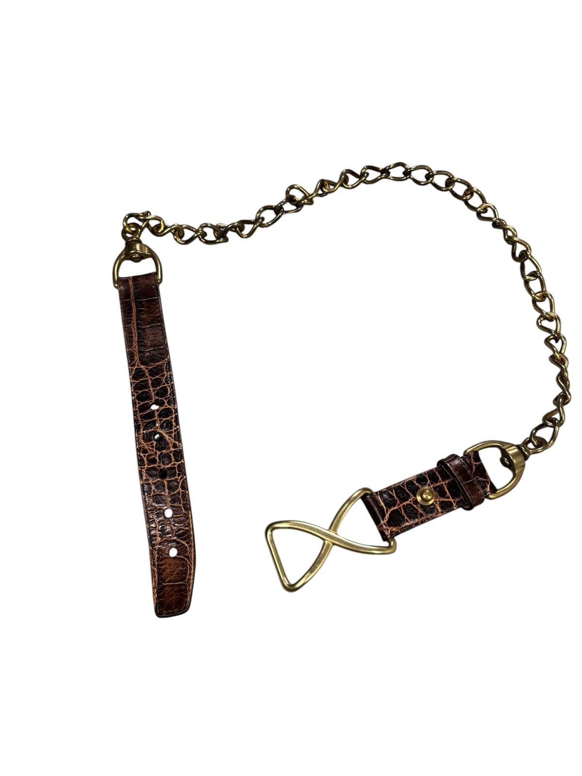 Designer × Leather Rare J & M Davidson Chain Leather Belt Size ONE SIZE - 1 Thumbnail