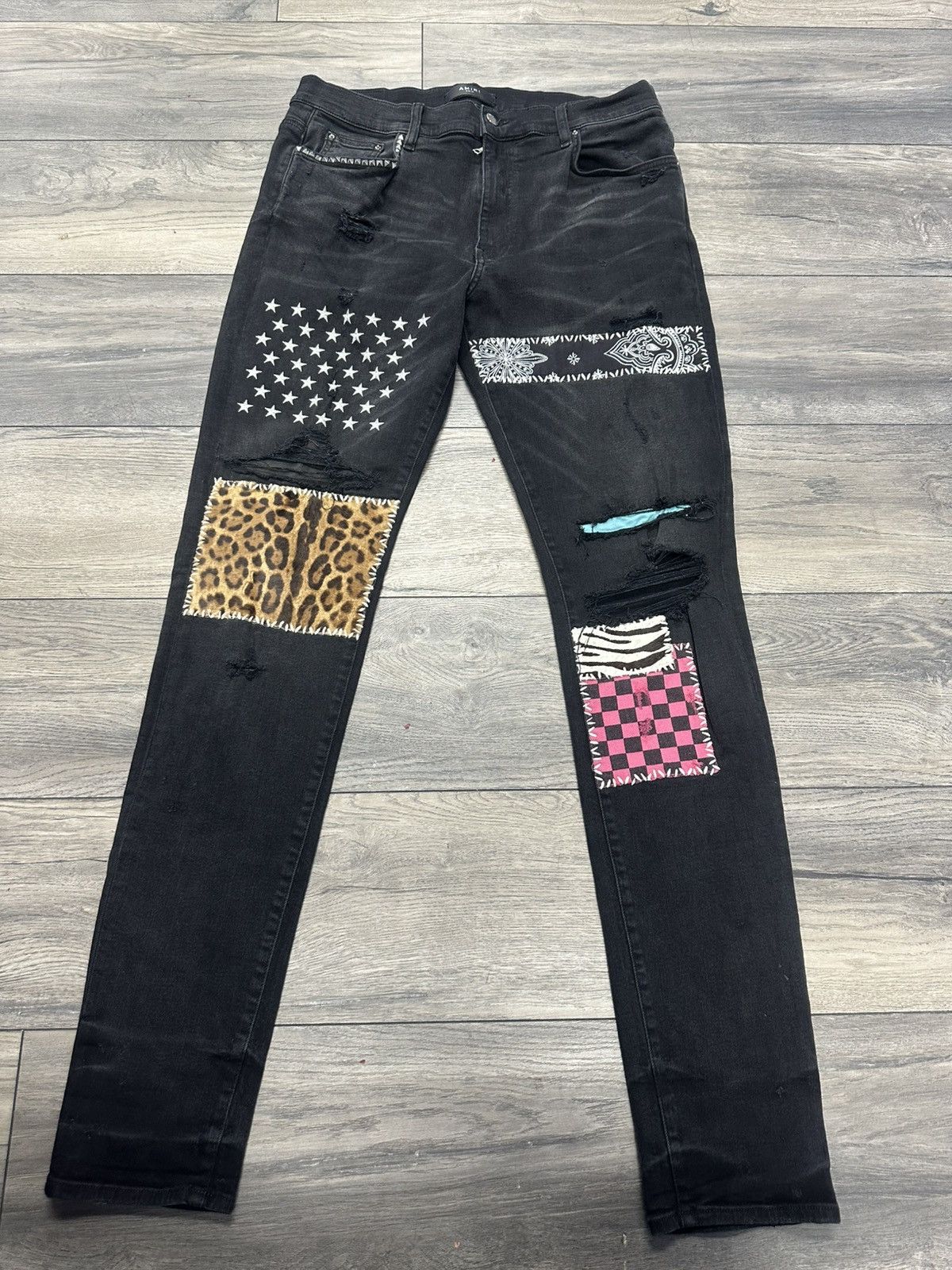 Amiri MX1 Skinny Jeans Multi Patches
