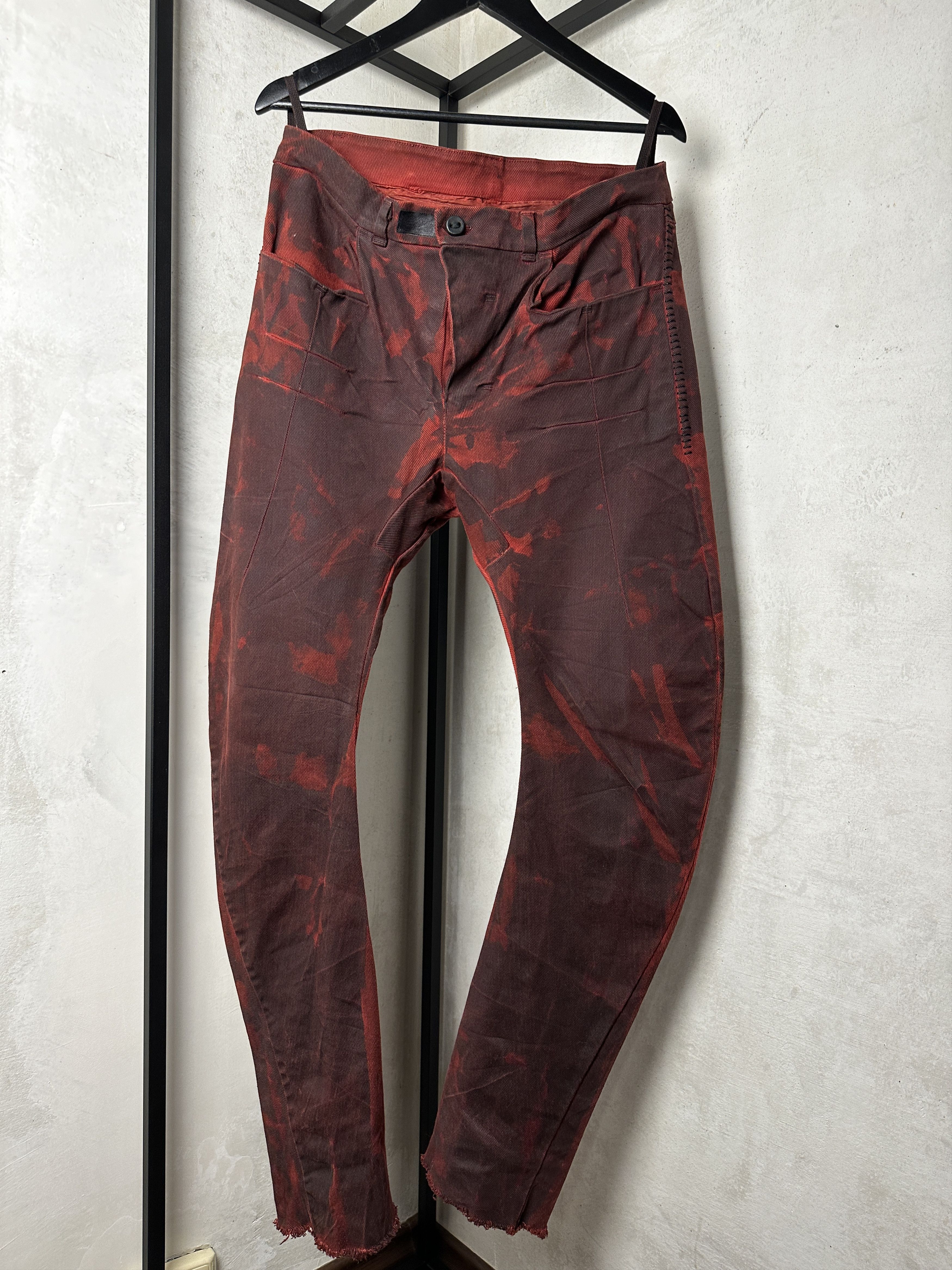 Boris Bidjan Saberi BBS P13 Handsewn Blood Denim Pants Size US 36 / EU 52 - 2 Thumbnail