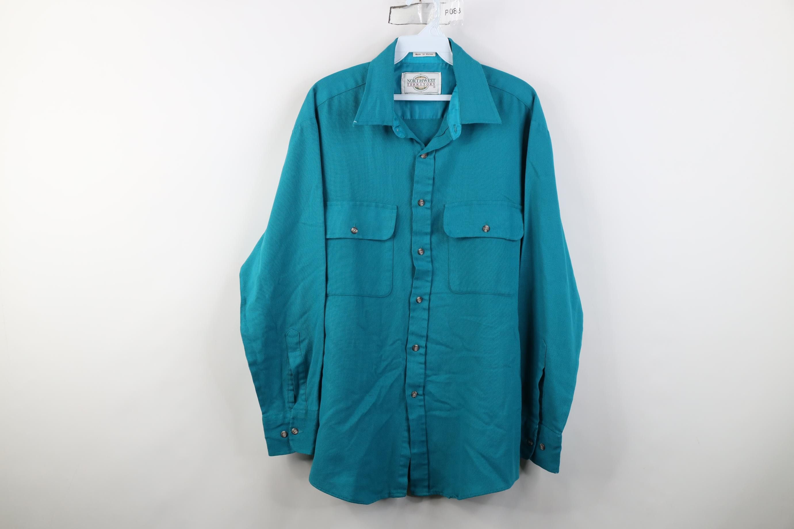 Vintage Vintage 70s 80s Streetwear Knit Double Pocket Button Shirt Size US L / EU 52-54 / 3 - 1 Thumbnail