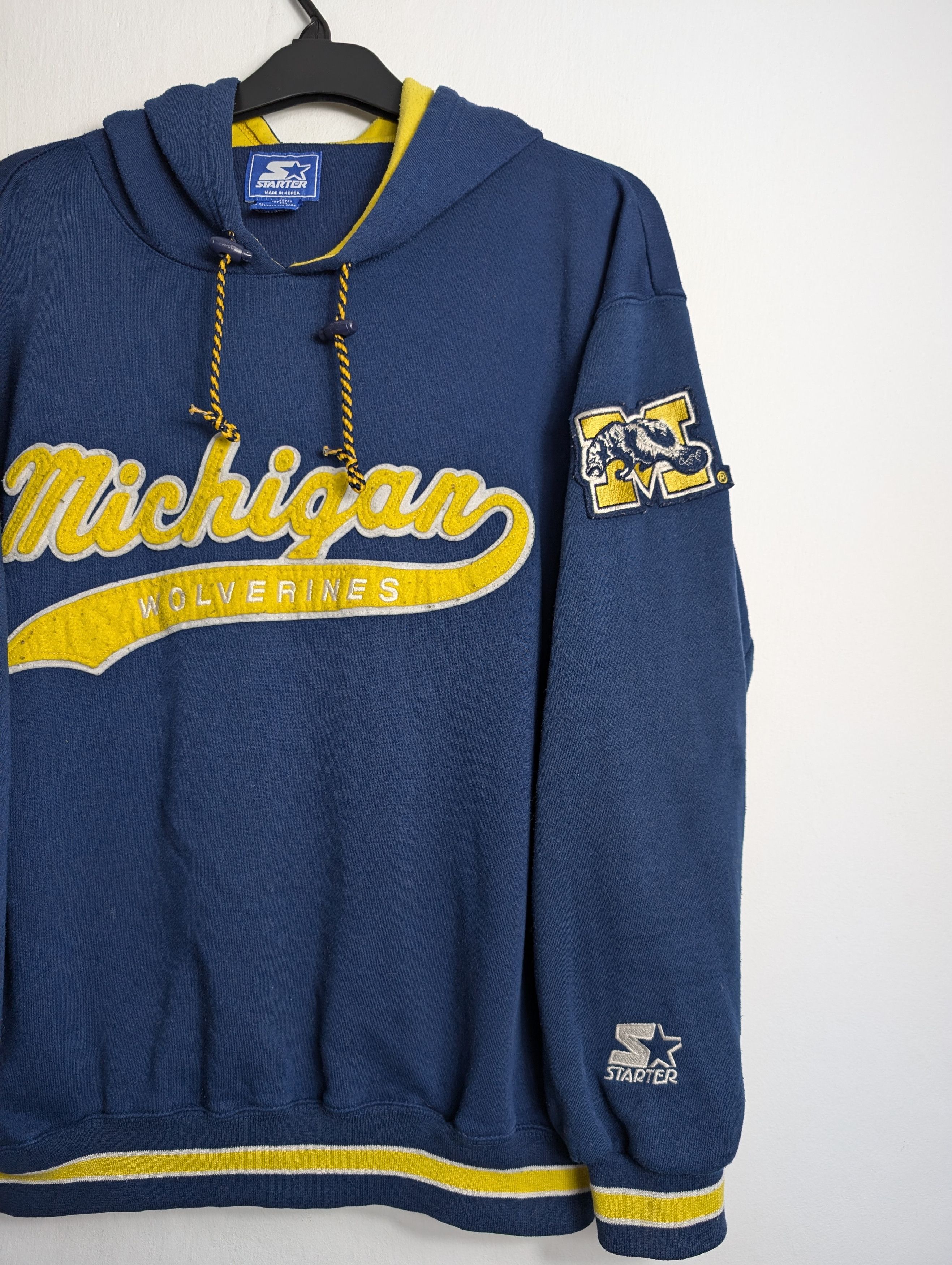 Starter Vintage 90s Starter Michigan Hoodie Retro Boxy Streetwear Size US L / EU 52-54 / 3 - 2 Thumbnail