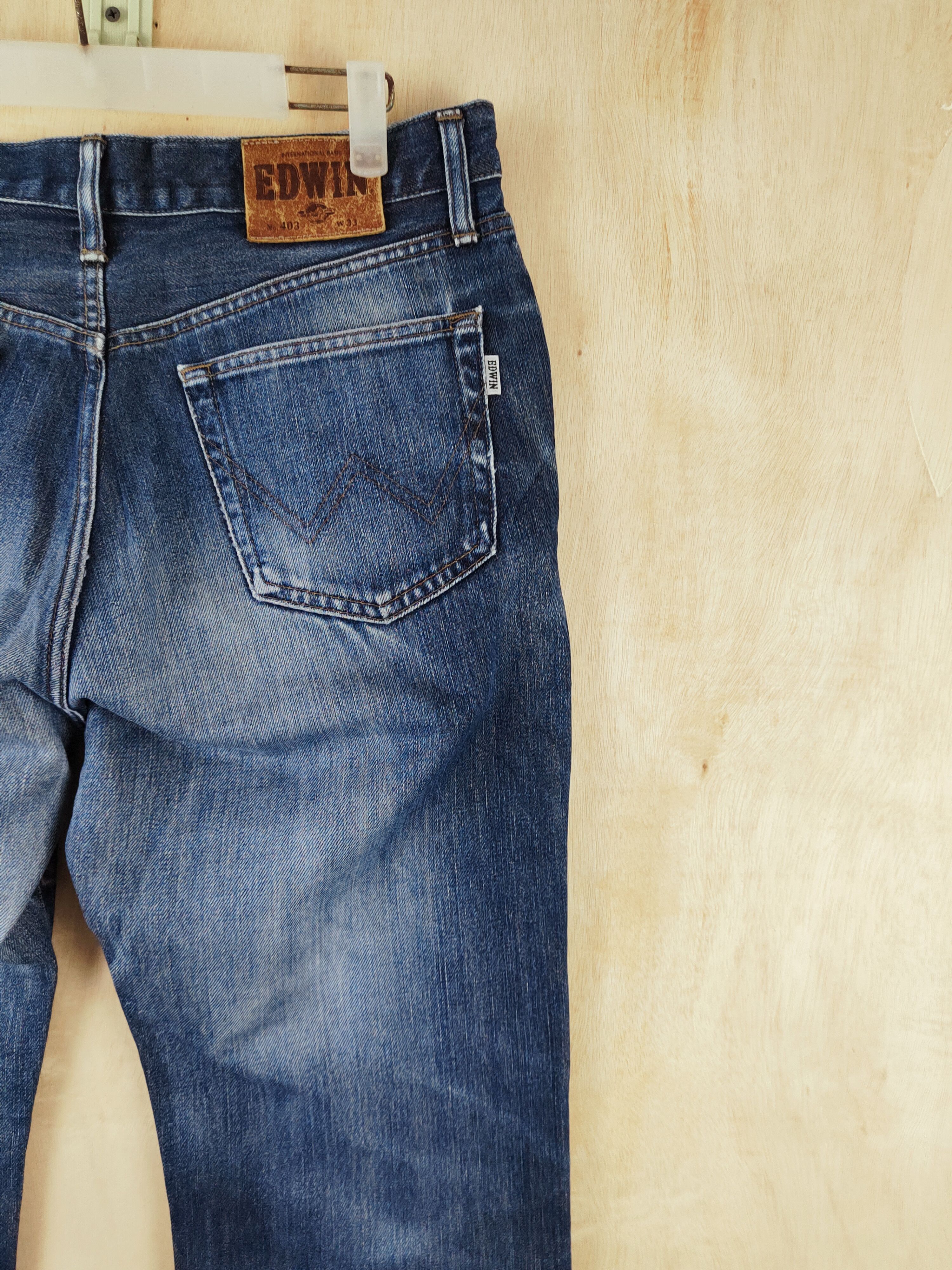 Edwin Edwin Dark Blue Distressed Ripped Jeans #S2653 Size US 33 - 12 Thumbnail