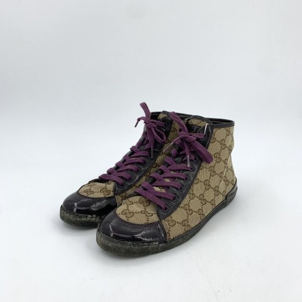 Gucci Gucci Logo Jacquard Canvas High-Top Sneakers -2508 Size US 7.5 / EU 40-41 - 1 Thumbnail
