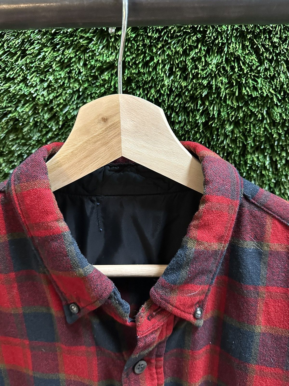 Vintage Vintage 1970s Red Plaid Flannel Large Size US L / EU 52-54 / 3 - 3 Thumbnail