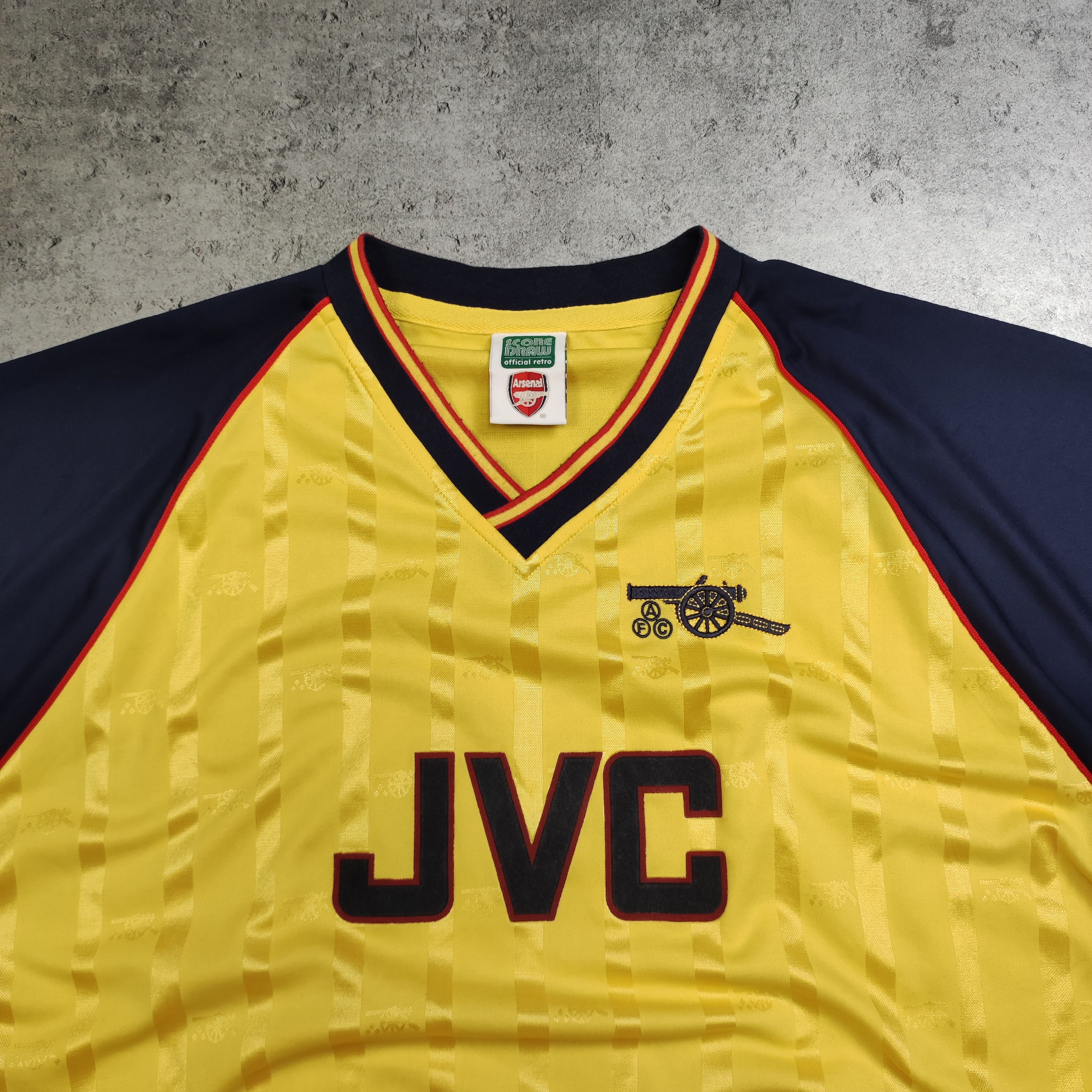 Vintage RARE Vintage 90s JVC Arsenal London 1989 Score Draw Kit Size US XXL / EU 58 / 5 - 4 Thumbnail