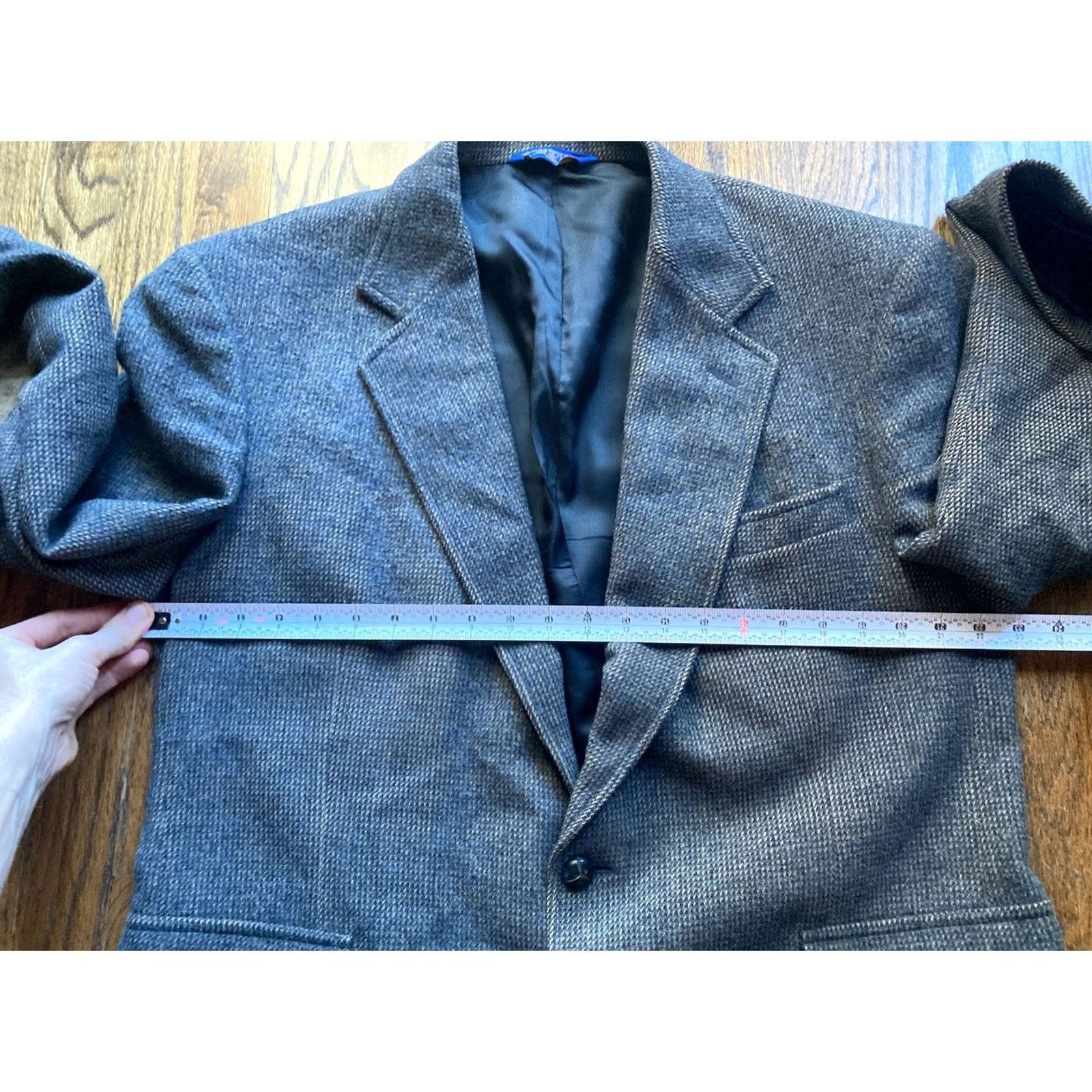 Pendleton VINTAGE Pendleton Sport Coat Jacket Men 42L Gray Wool Tweed Notch Lapel Two-Button Long Mens Size 42R - 7 Thumbnail