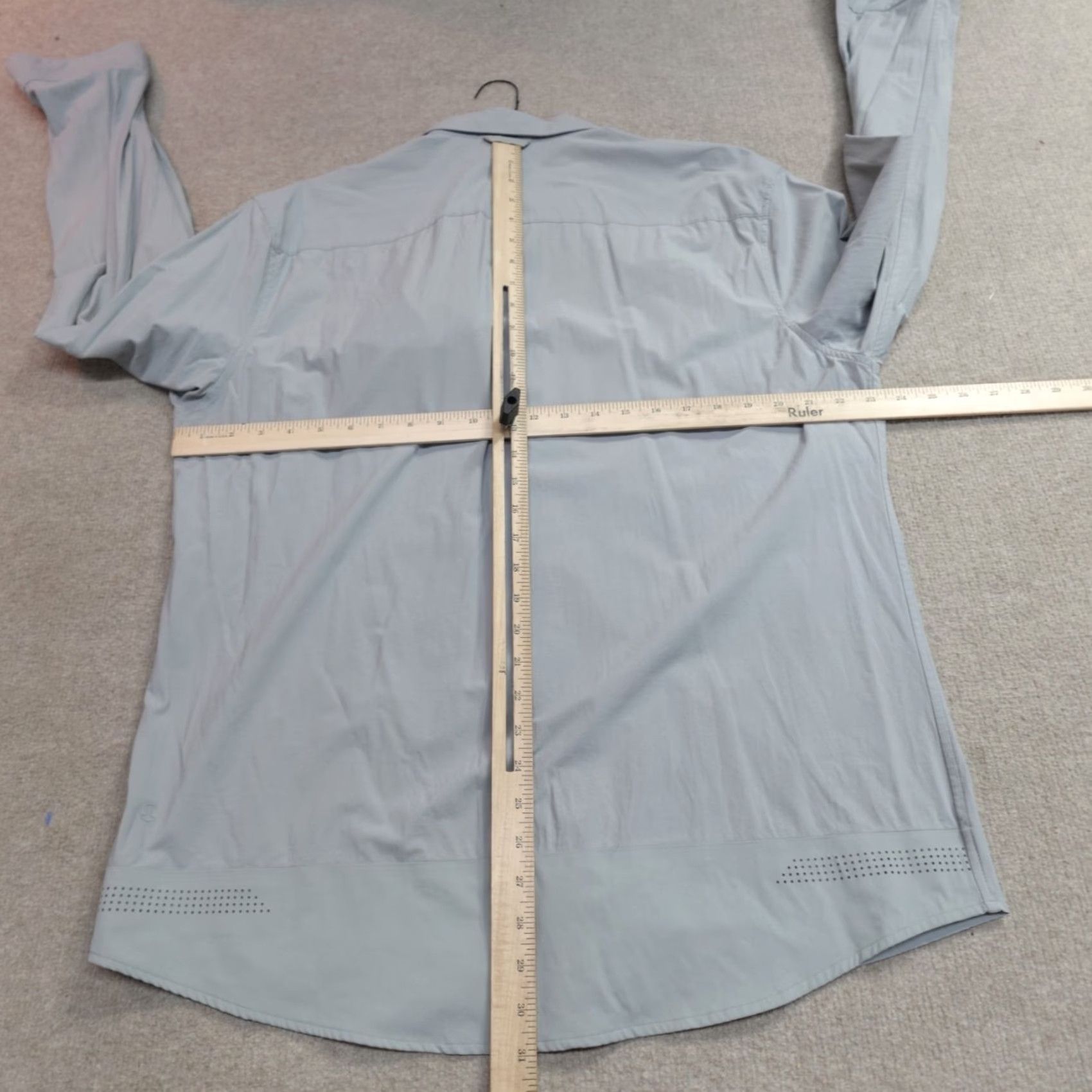 Lululemon Lululemon Shirt XL Gray Solid Performance Off The Chain Button-Up Long Sleeve Mens Womens Athleisure Cotton Nylon Spandex Stretch Pattern Solid Size US XL / EU 56 / 4 - 3 Thumbnail