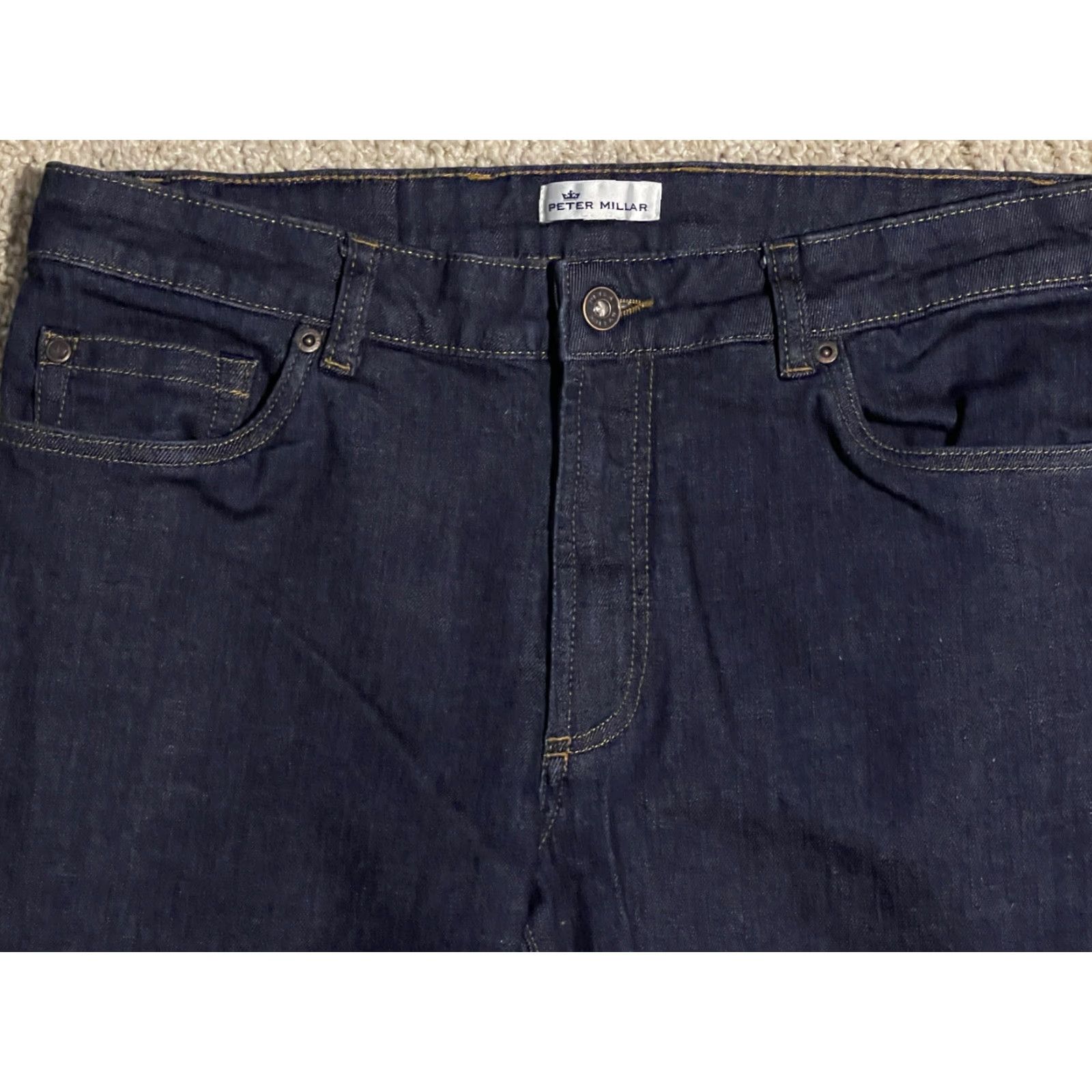 Peter Millar Peter Millar Jeans Mens Size 32x27.5 Blue Cotton Blend Straight Leg Denim Size US 32 / EU 48 - 2 Thumbnail