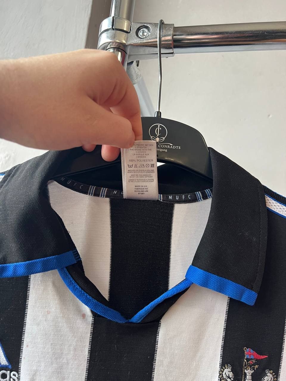 Adidas 2000/01 NEWCASTLE UNITED HOME SOCCER JERSEY FOOTBALL SHIRT L Size US L / EU 52-54 / 3 - 14 Thumbnail