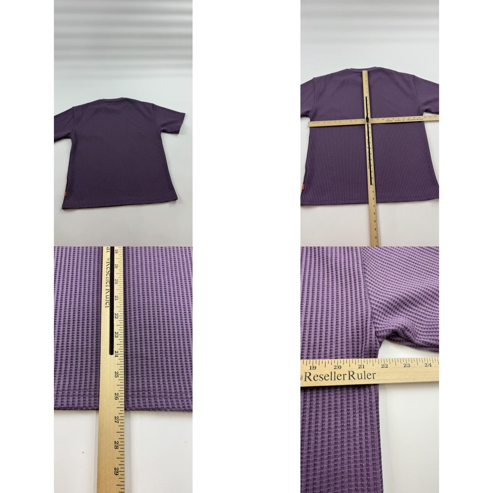 Vintage Negative Space Shirt Mens Medium Purple Waffle Knit Textured Crewneck Polyester Size US M / EU 48-50 / 2 - 8 Thumbnail
