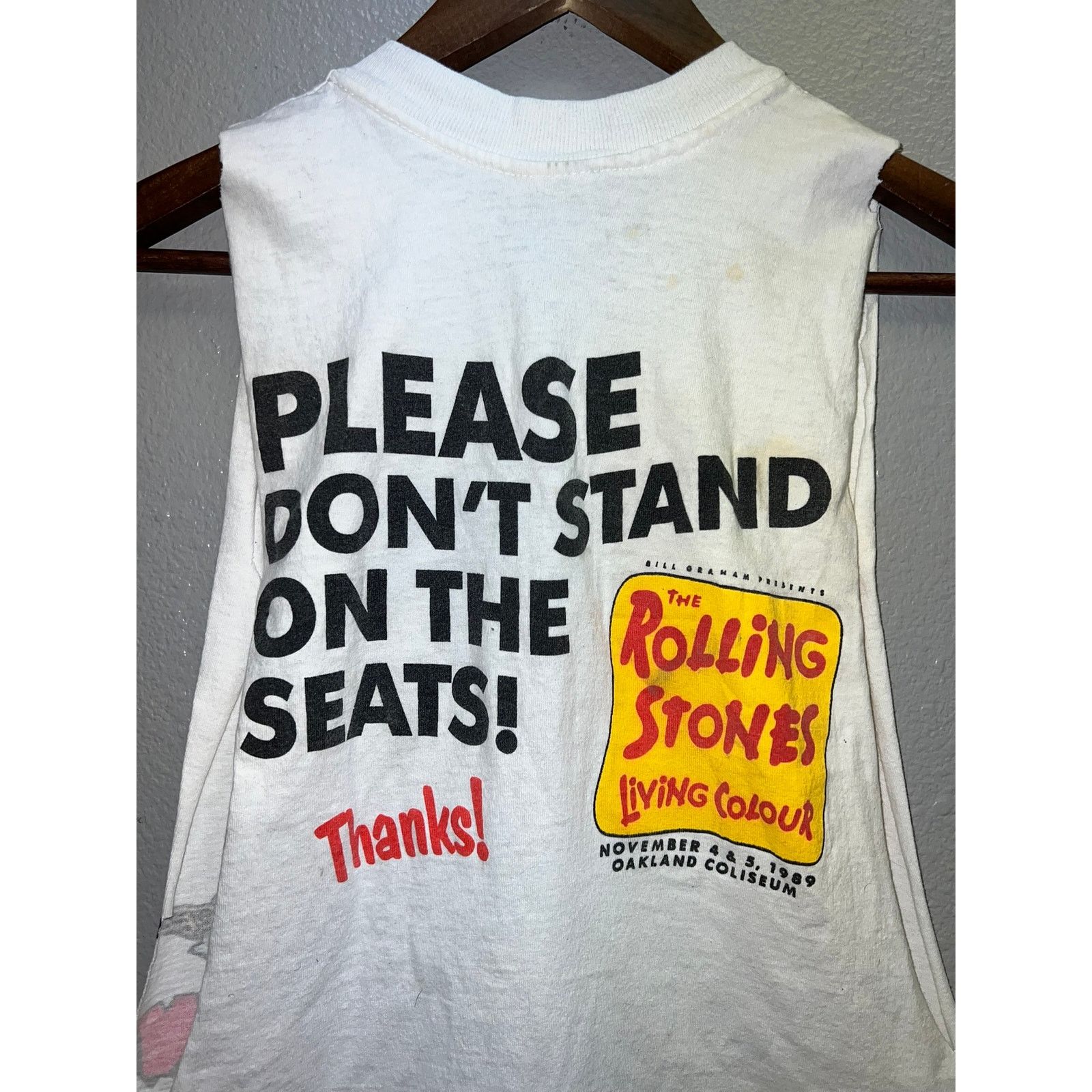 Vintage Vintage Rolling Stones Tank Shirt Living Colour Chopped XL Size US XL / EU 56 / 4 - 12 Thumbnail