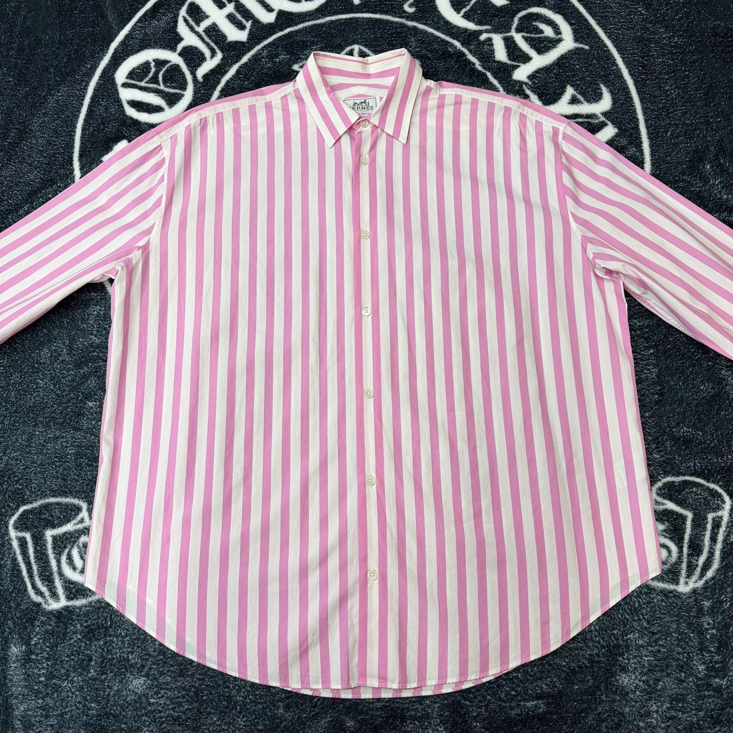 Hermes Hermes Striped Pink Shirt m Men Size US M / EU 48-50 / 2 - 1 Thumbnail