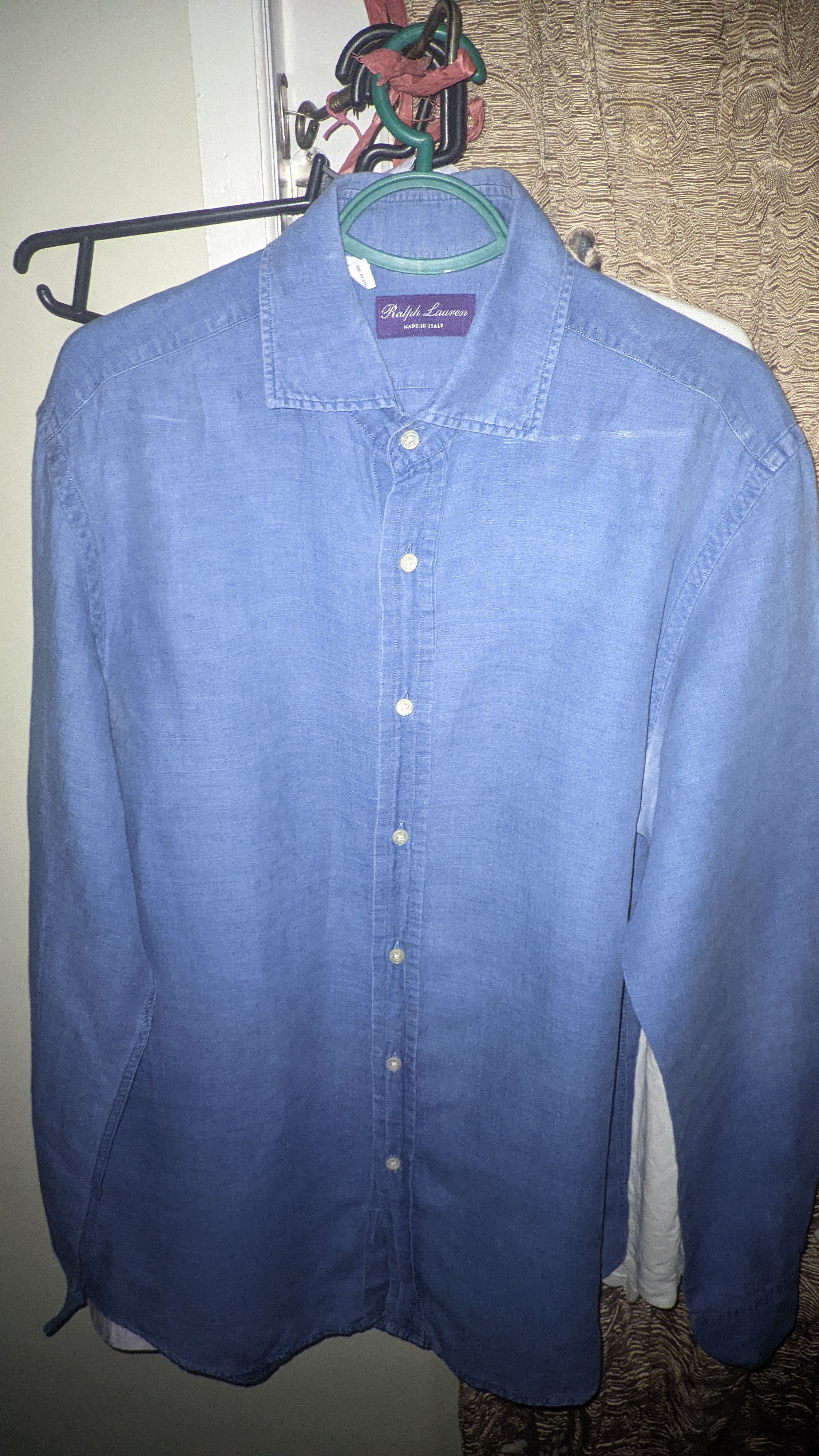 Ralph Lauren Purple Label RLPL Linen Cotton Shirt Engraved Buttons Size US L / EU 52-54 / 3 - 4 Thumbnail