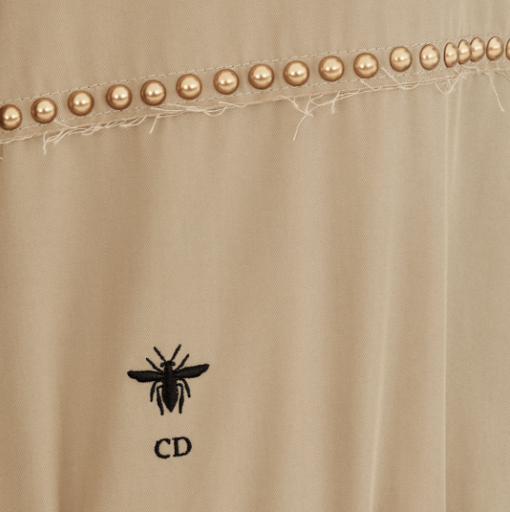 Dior o1w1db11225 451M53 Embroidered Trench Coat in Beige/Gold Size S / US 4 / IT 40 - 3 Thumbnail
