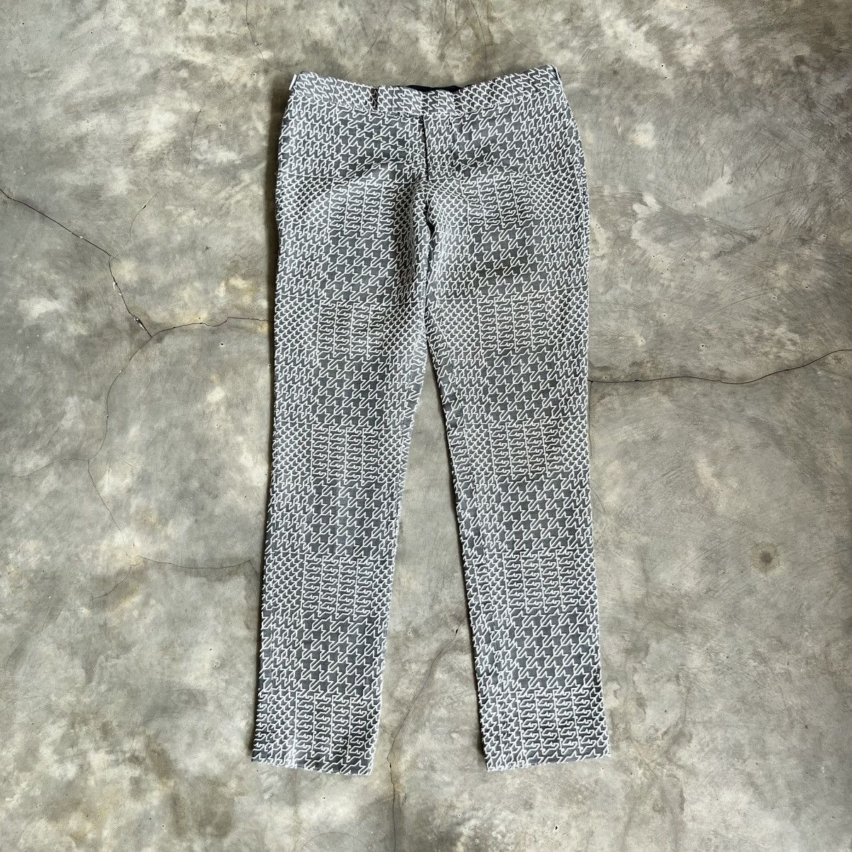 Thom Browne Thom Browne Grey Geometric Pattern Trousers Size US 36 / EU 52 - 1 Thumbnail