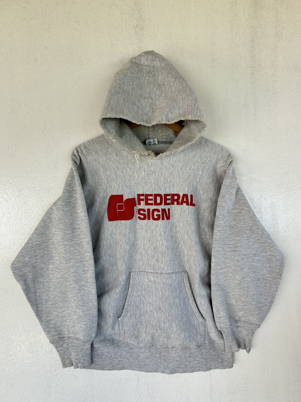 Champion Vintage 90s Thrashed Champion Reverse Weave Federal Sign Size US L / EU 52-54 / 3 - 3 Thumbnail