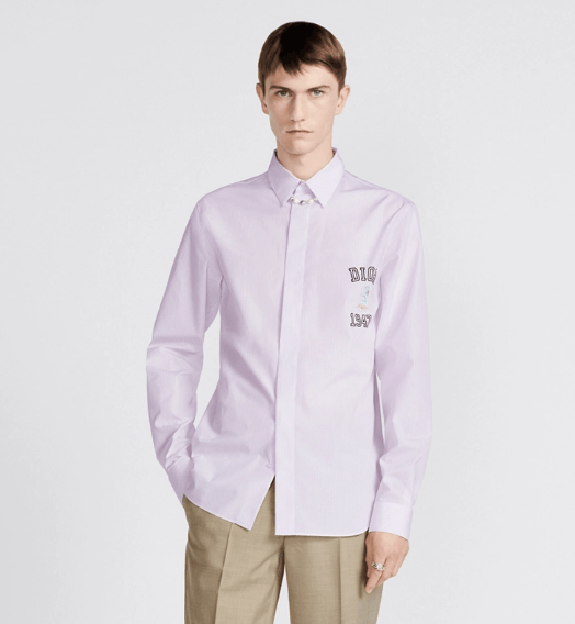 Dior o1w1db10525 483C57 Bobby Shirt in White/Pink Size US S / EU 44-46 / 1 - 4 Thumbnail