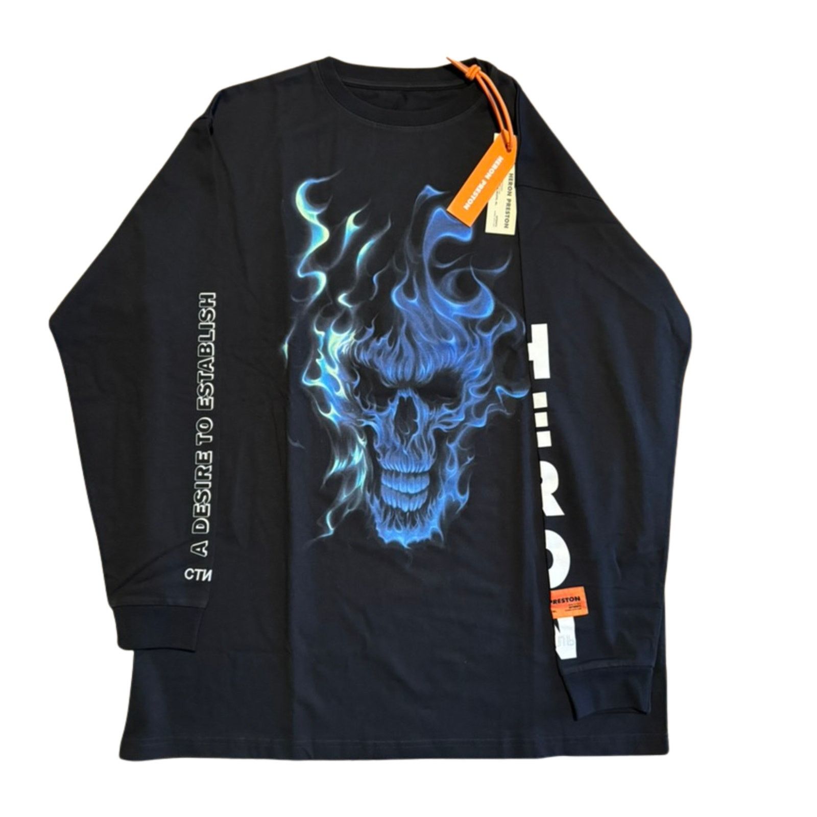 Heron Preston Heron Preston Skull Flames Jersone Long Sleeve Tee Large Size US L / EU 52-54 / 3 - 1 Thumbnail