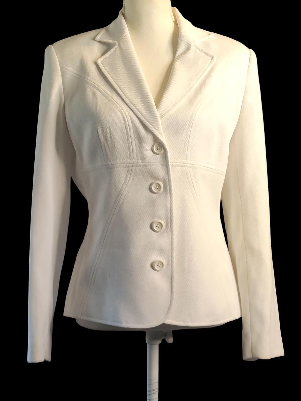 Other Bob Mackie Women's White Tailored Blazer Size M / US 6-8 / IT 42-44 - 3 Thumbnail