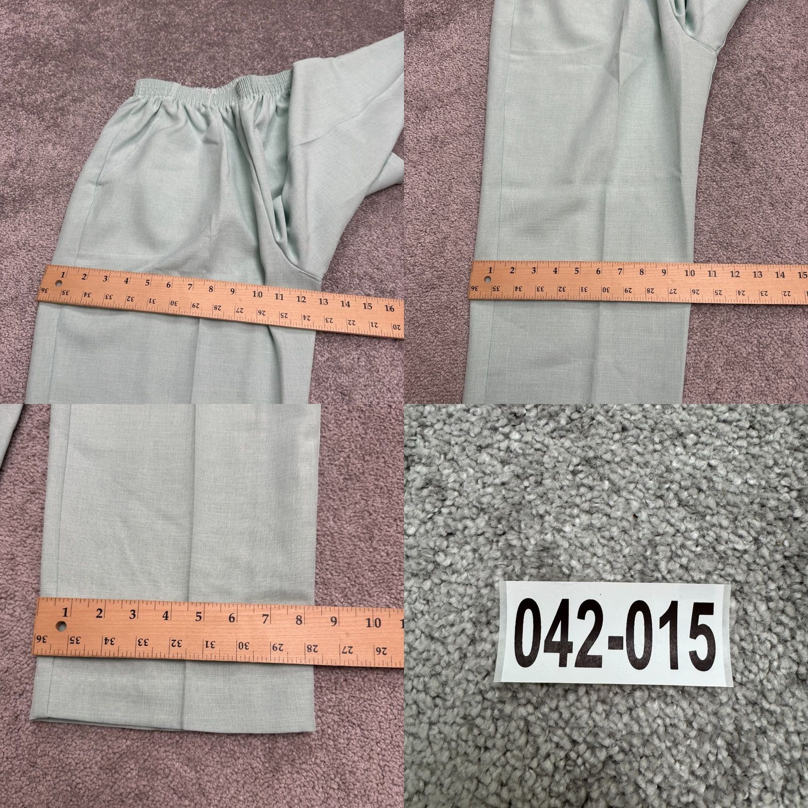Haband VINTAGE Haband Dress Pants Women's 14 Light Green Straight Leg Pull On Size 36" / US 14 / IT 50 - 9 Thumbnail