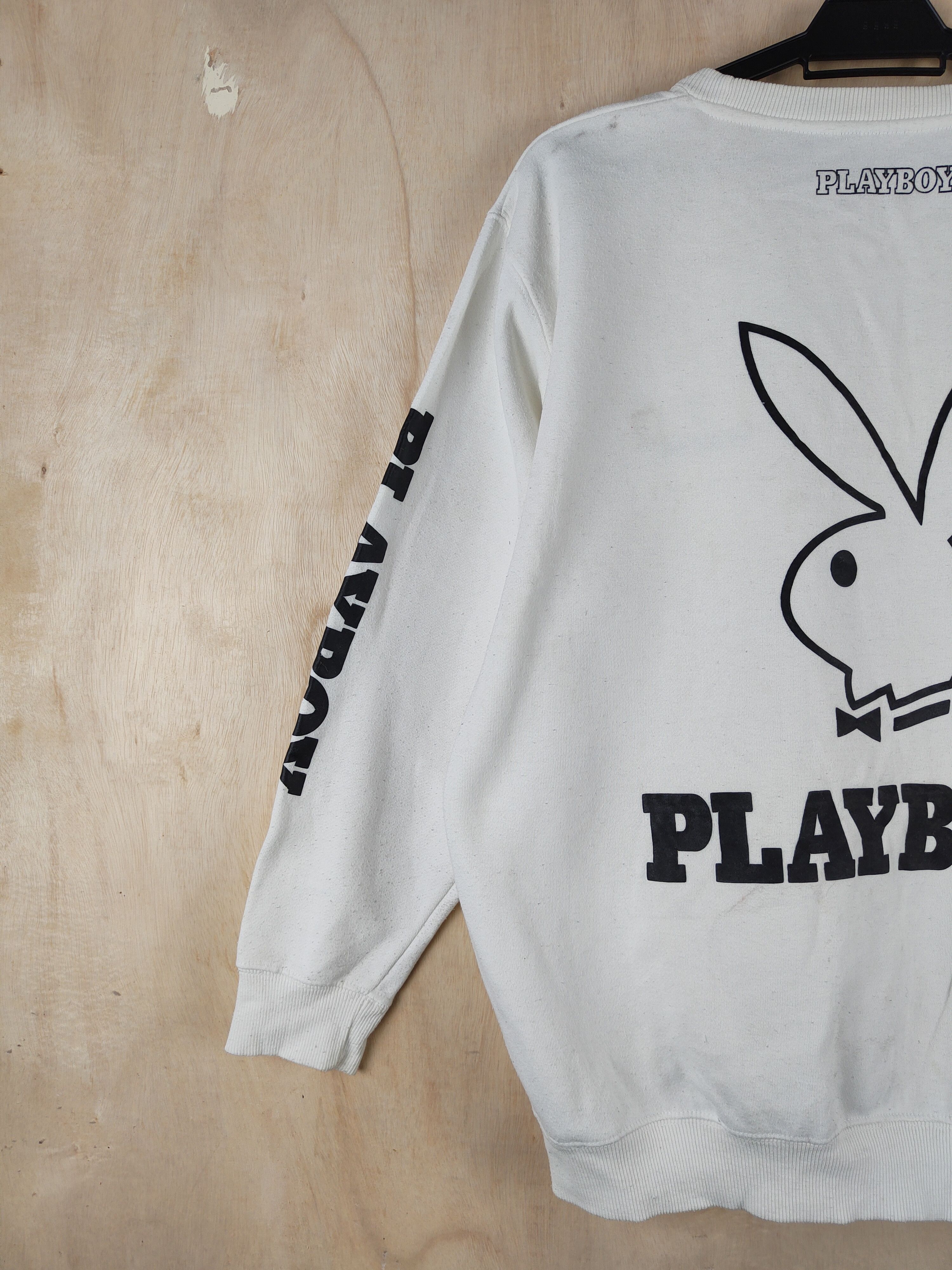 Playboy DL Playboy vintage big logo White Sweatshirts #S2481 Size US L / EU 52-54 / 3 - 4 Thumbnail