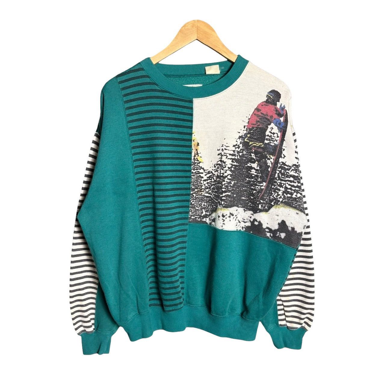 Vintage Vintage 90s Ski Snowboard Graphic Striped Sweatshirt Emo Size US XL / EU 56 / 4 - 1 Thumbnail