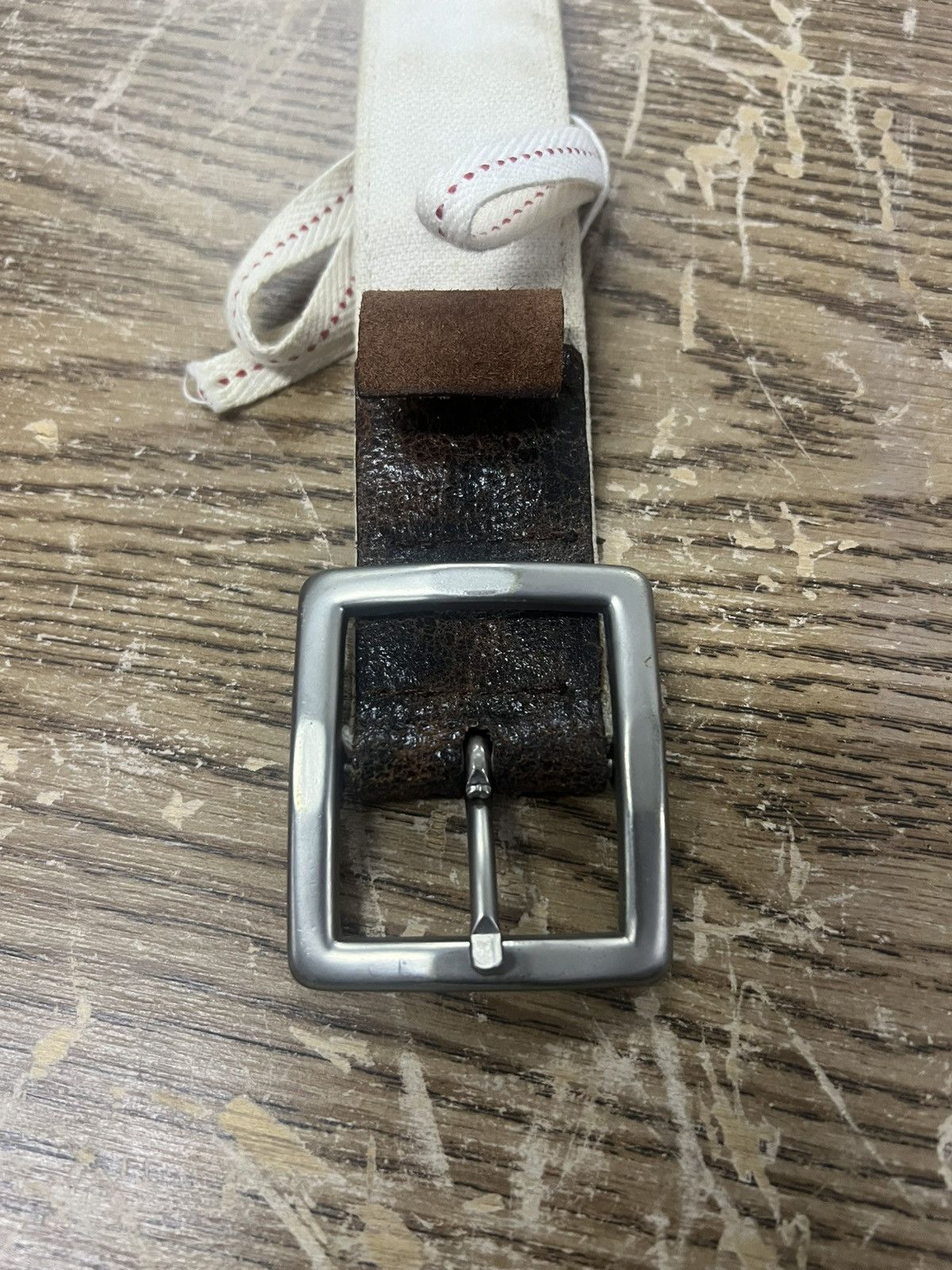 Marithe + Francois Girbaud RARE‼️SALVAGE BELT LEATHER Size 32 - 7 Thumbnail
