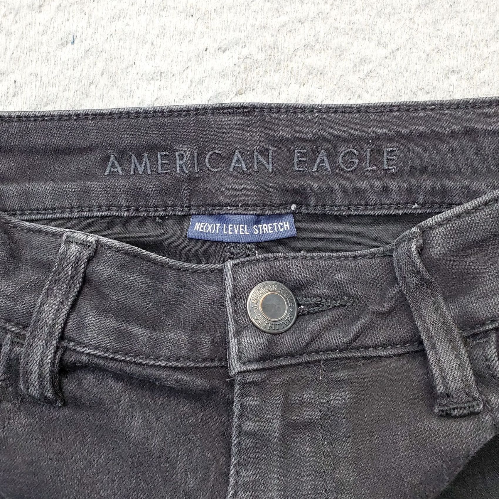 American Eagle Outfitters American Eagle Outfitters Skinny Jeans Womens 8 Black Denim Stretch Distressed Regular Fit Size 30" / US 8 / IT 44 - 7 Thumbnail