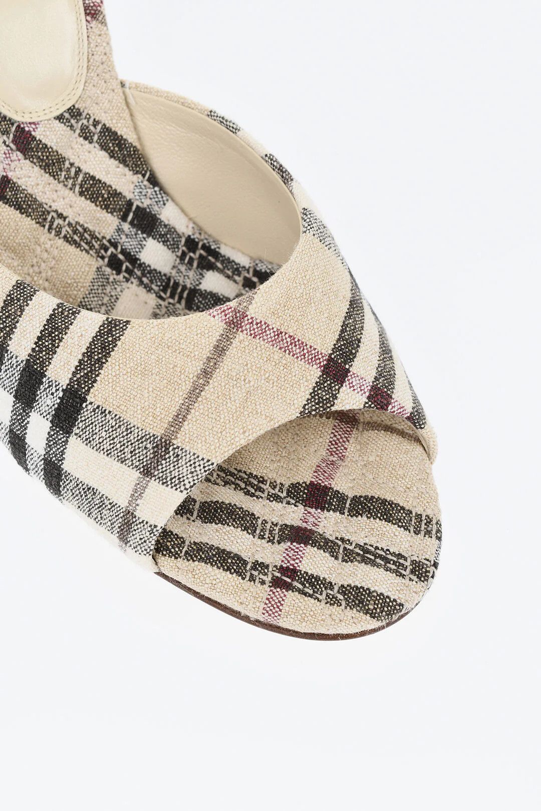 Burberry og1mm0426 Canvas Open-Toe Mules in Beige Size US 6 / IT 36 - 2 Thumbnail