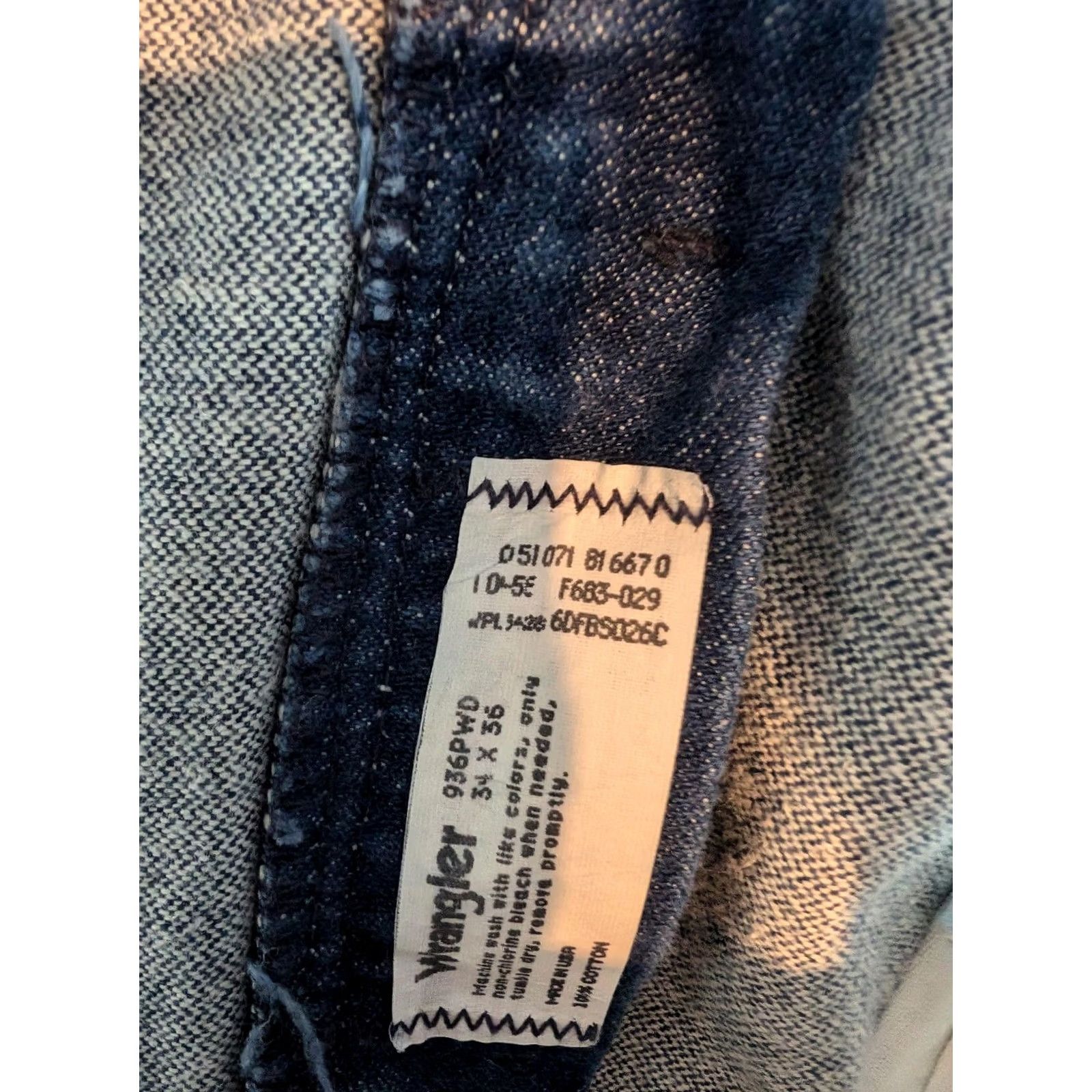 Wrangler VINTAGE Wrangler Jeans Mens 34x36 Blue 936PWD Cowboy Cut Western Straight Size US 34 / EU 50 - 6 Thumbnail