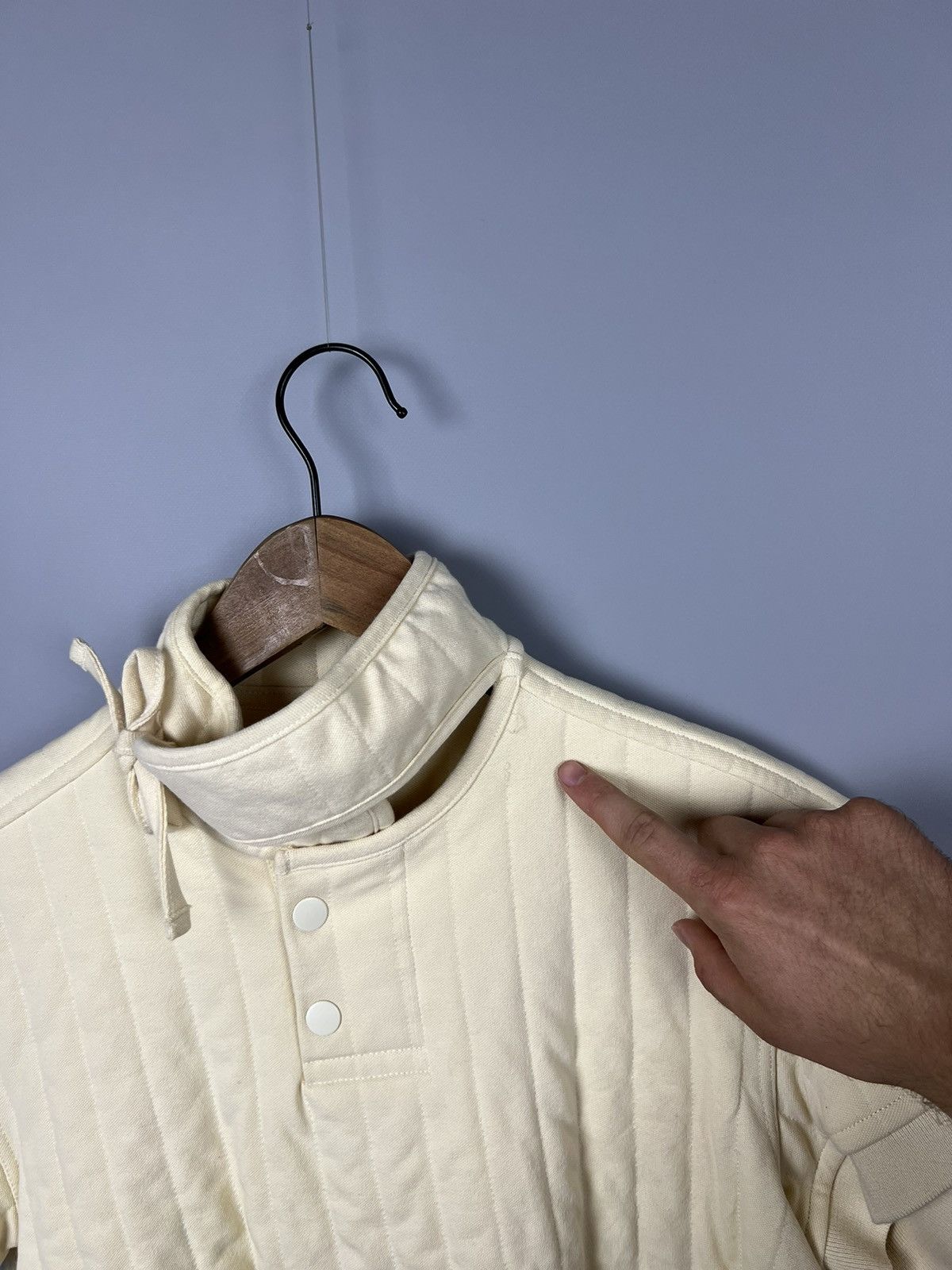 Craig Green Craig Green X Björn Borg Womens Cream Quilted Polo Shirt Size S / US 4 / IT 40 - 8 Thumbnail