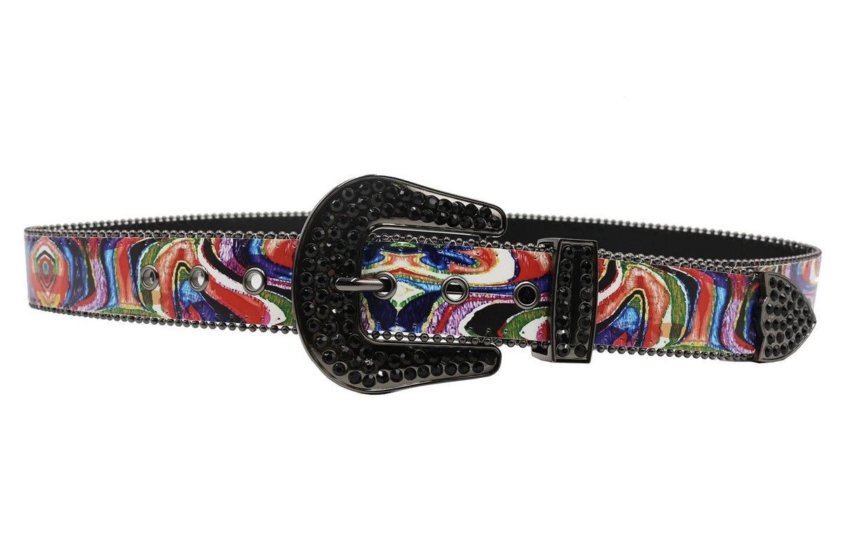 Japanese Brand × Vintage Colourful retro pattern rhinestone studded rivet belt Size ONE SIZE - 4 Thumbnail