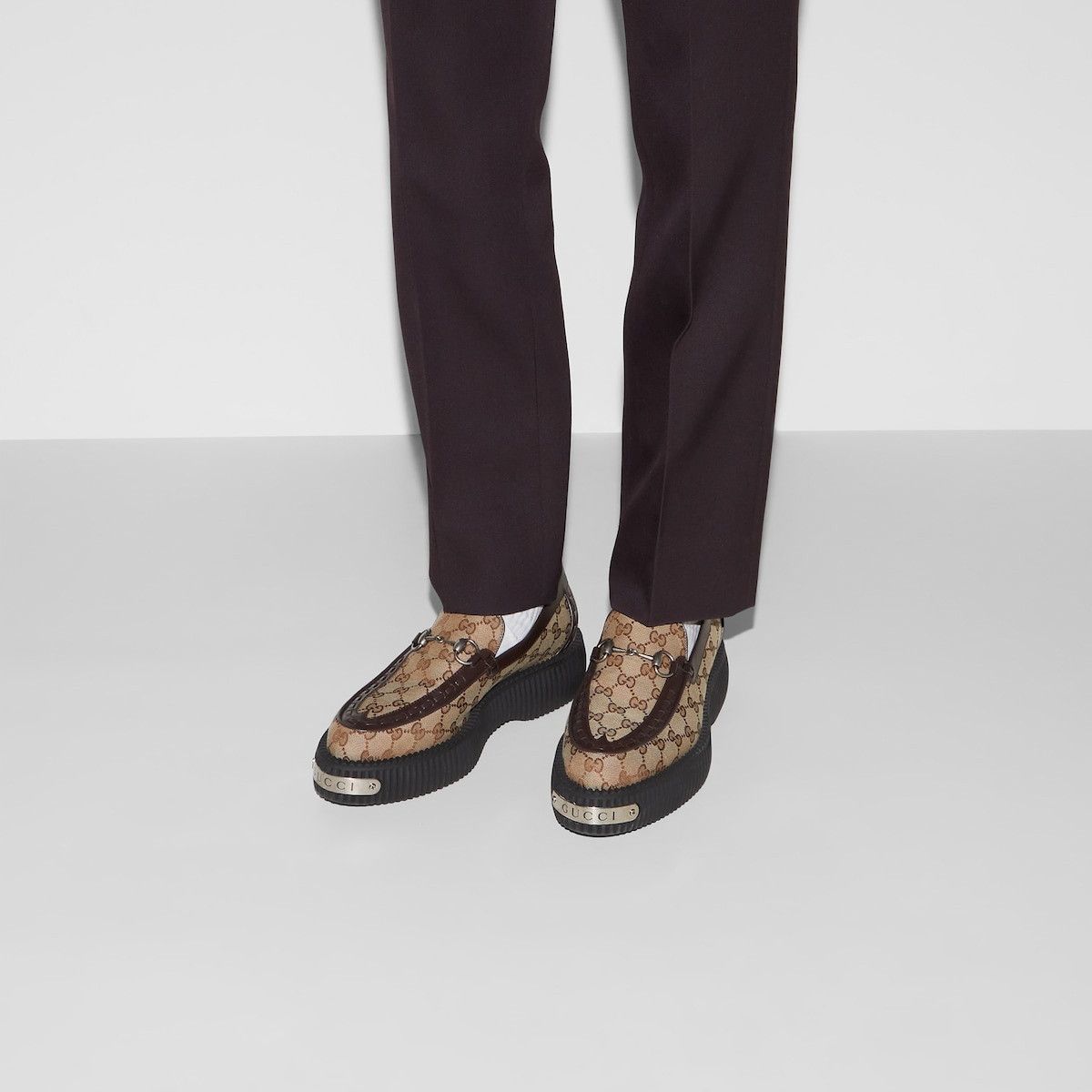 Gucci o1loc1c1125 Horsebit GG Creeper Loafer Shoes in Beige Size US 8.5 / EU 41-42 - 3 Thumbnail