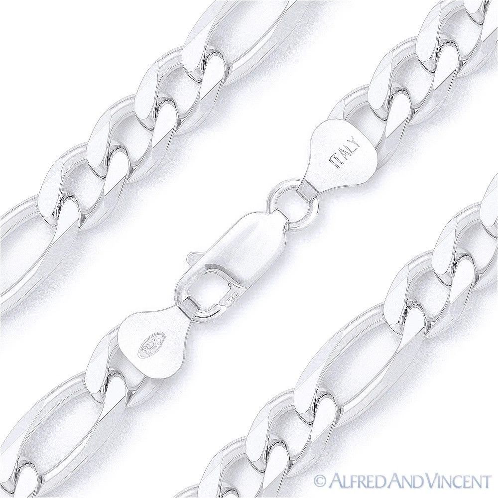 Other 8mm Figaro / Figaroa Link Italian Chain Bracelet Size ONE SIZE - 1 Thumbnail