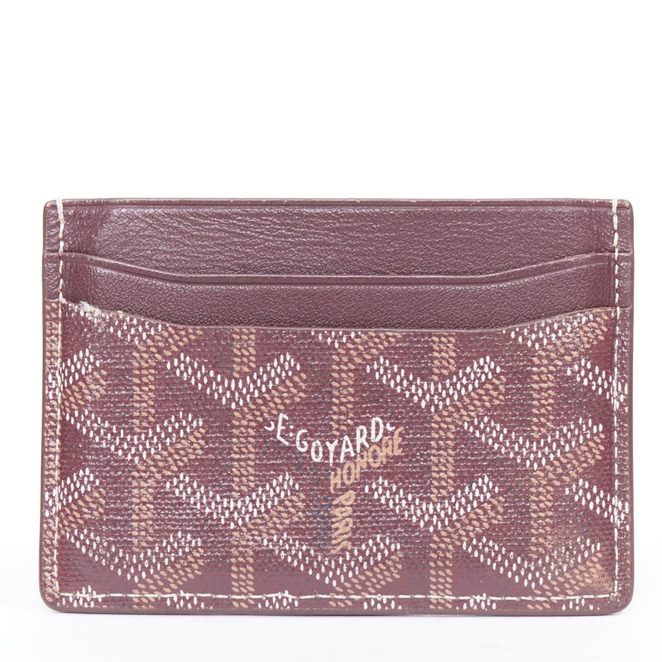 Goyard GOYARD Goyardine 4-slot red bordeaux white logo card holder Size ONE SIZE - 1 Thumbnail