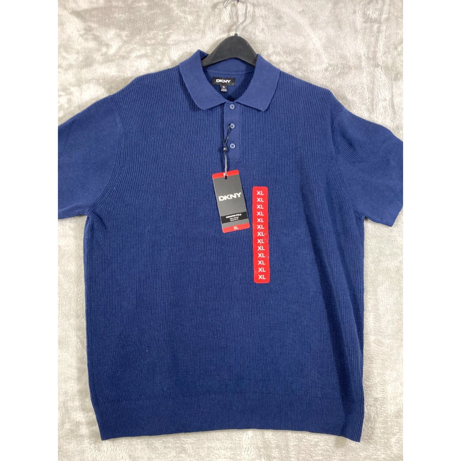 DKNY VINTAGE DKNY Polo Shirt Mens XL Blue Knit Short Sleeve NWT Regular Fit Size US XL / EU 56 / 4 - 3 Thumbnail