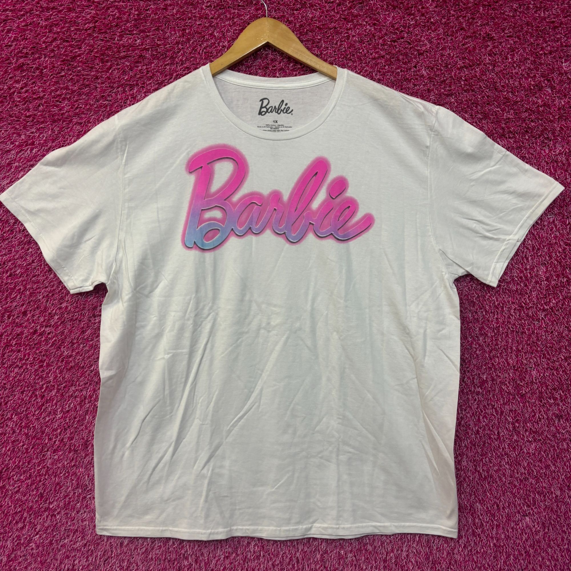 Other Barbie Pink Neon Logo Tshirt size 1x Size XL / US 12-14 / IT 48-50 - 1 Thumbnail