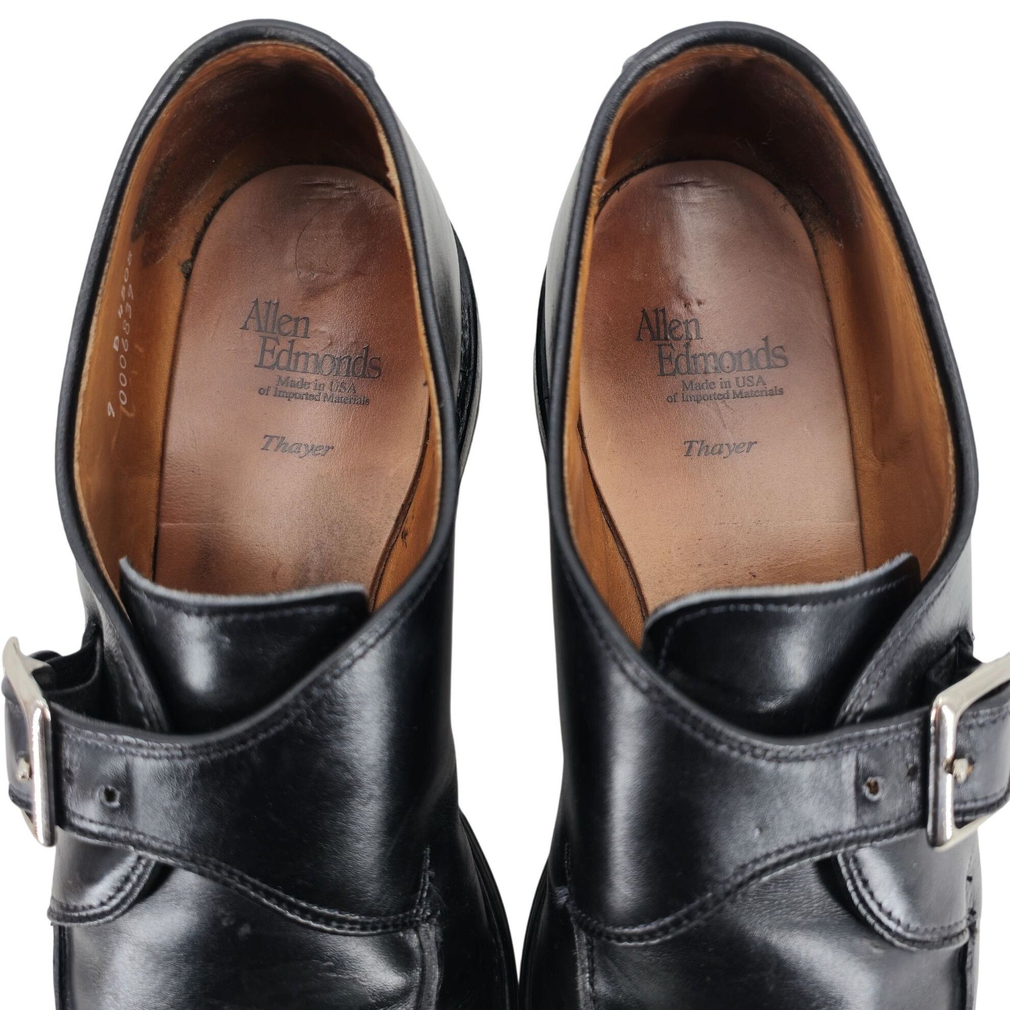 Allen Edmonds Allen Edmonds Men's 9B Black Calf Leather Dress Shoes Thayer Size US 9 / EU 42 - 6 Thumbnail