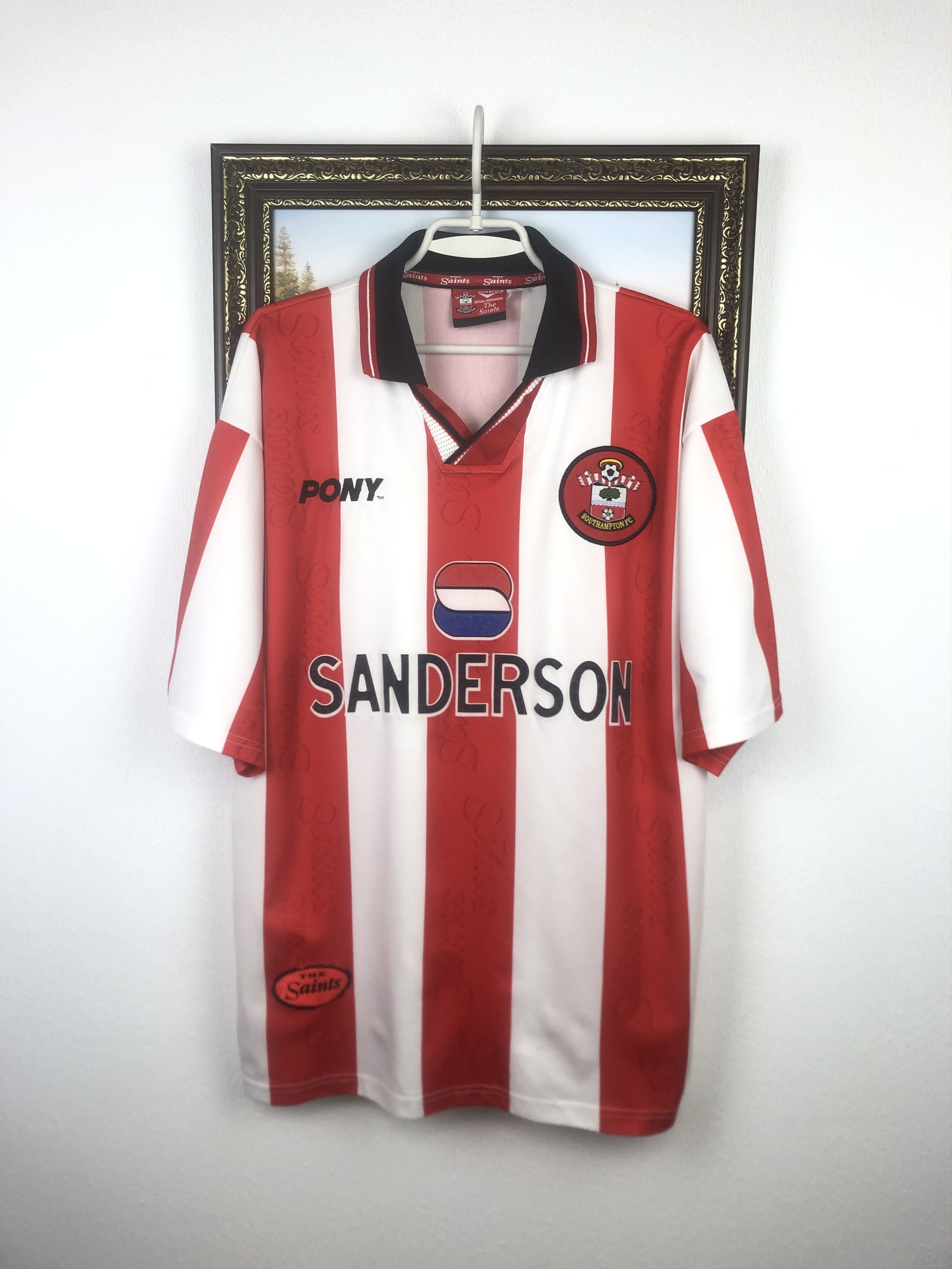 Vintage Southampton football shirt 1997 Soccer Jersey Pony Trikot Size US XL / EU 56 / 4 - 1 Thumbnail