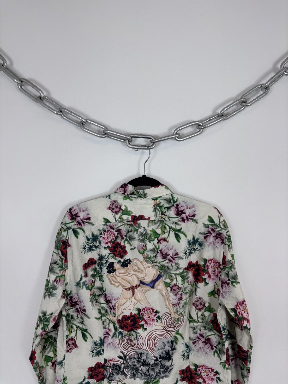 Eton Eton Men’s Slim Floral Sumo Wrestler Print Button Up Shirt Size US M / EU 48-50 / 2 - 12 Thumbnail