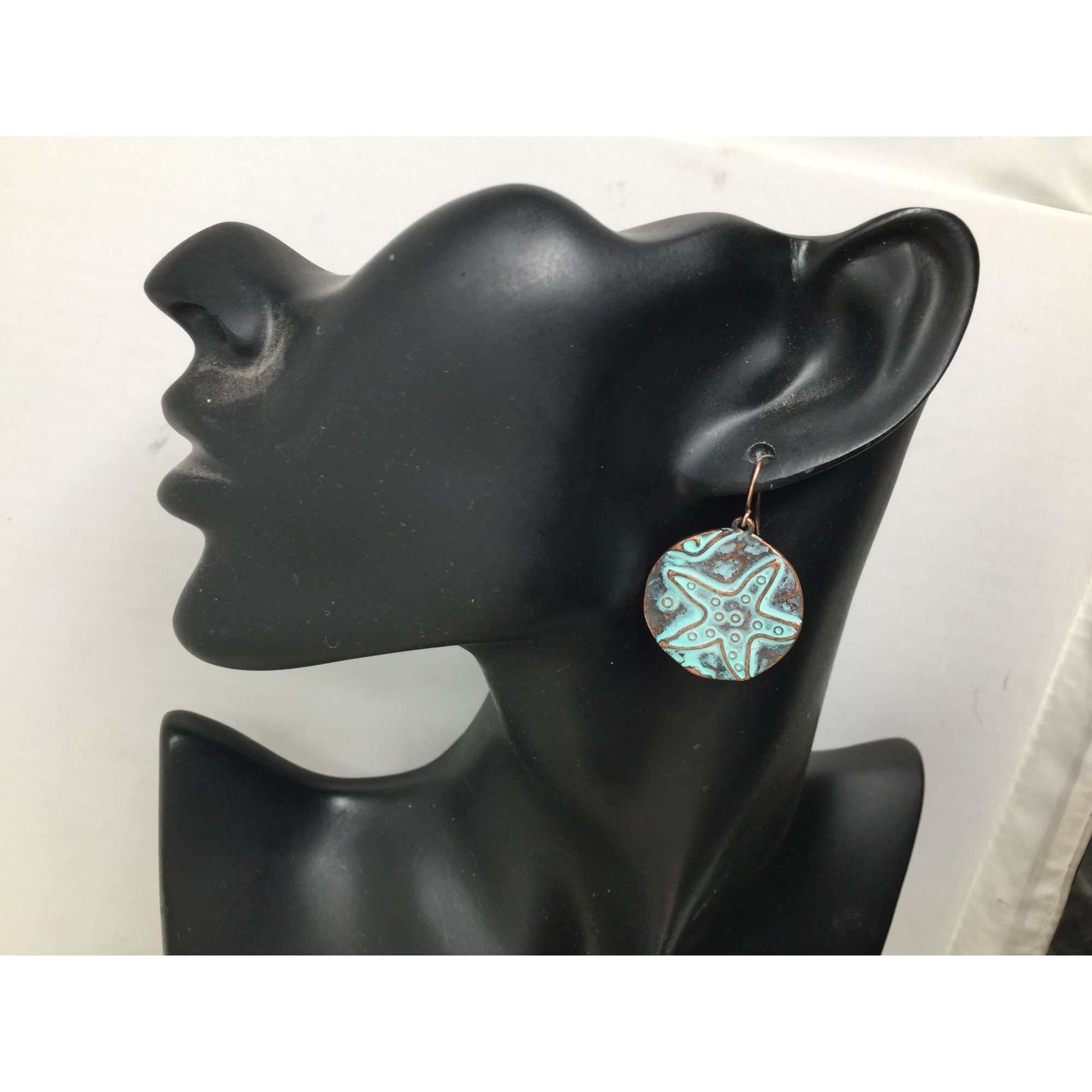 Other Women's Stamped Star Fish Blue Dangle Earrings Size ONE SIZE - 1 Thumbnail